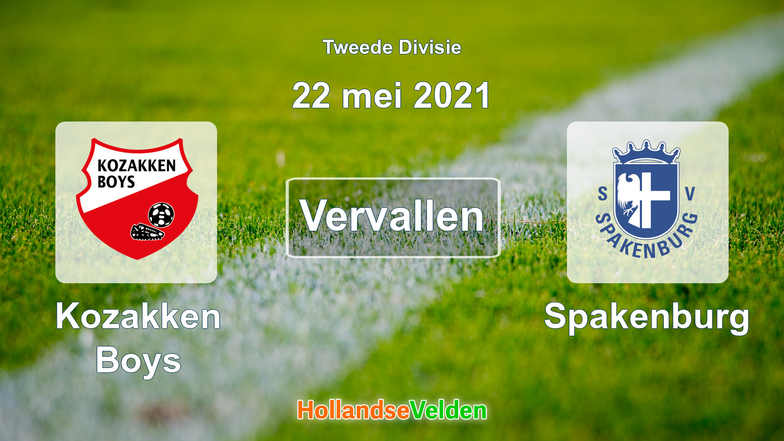 Geplande wedstrijd: Kozakken Boys - Spakenburg (22 mei 2021)