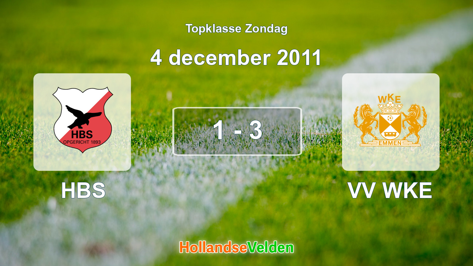 Gespeelde wedstrijd: HBS - VV WKE 1 - 3 (4 december 2011)