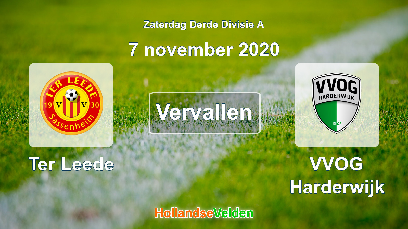 Geplande wedstrijd: Ter Leede - VVOG Harderwijk (7 november 2020)