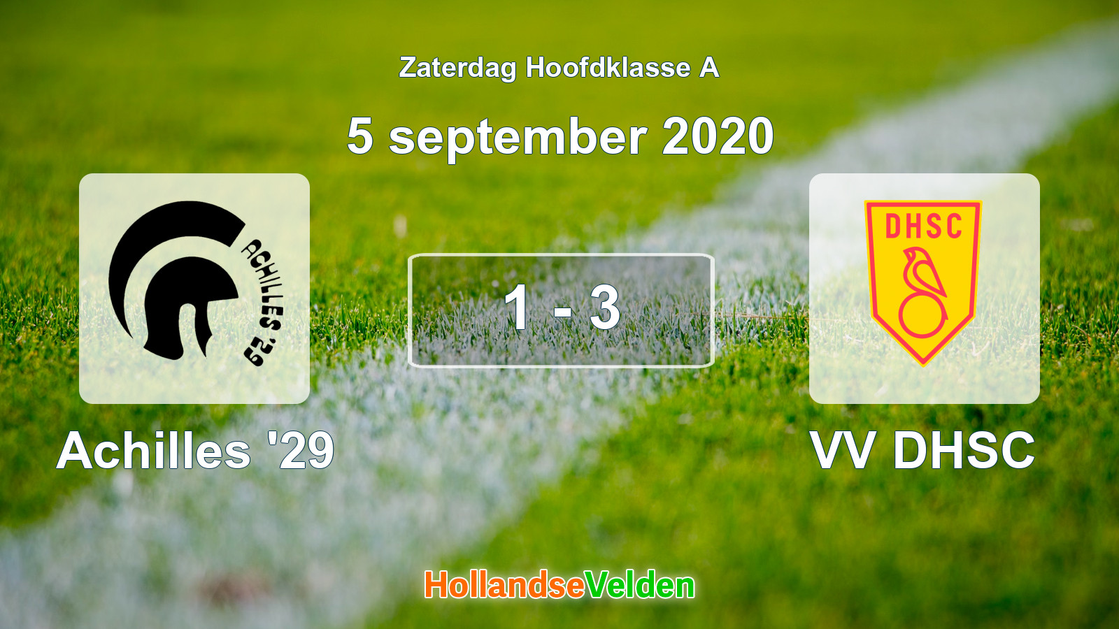 Gespeelde wedstrijd: Achilles '29 - VV DHSC 1 - 3 (5 september 2020)