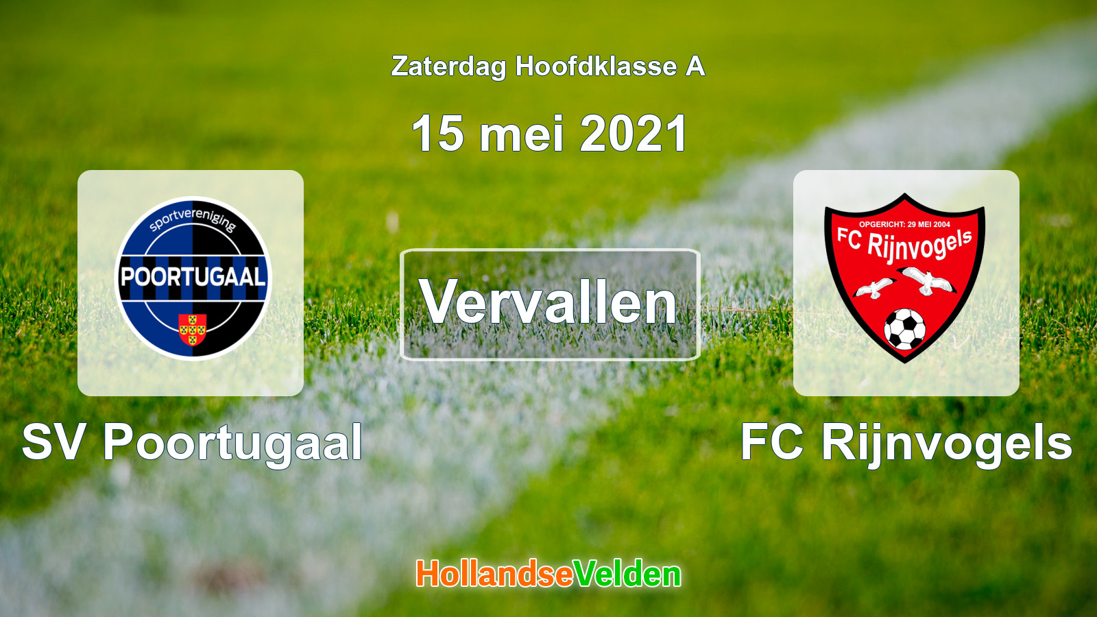 Geplande wedstrijd: SV Poortugaal - FC Rijnvogels (15 mei 2021)