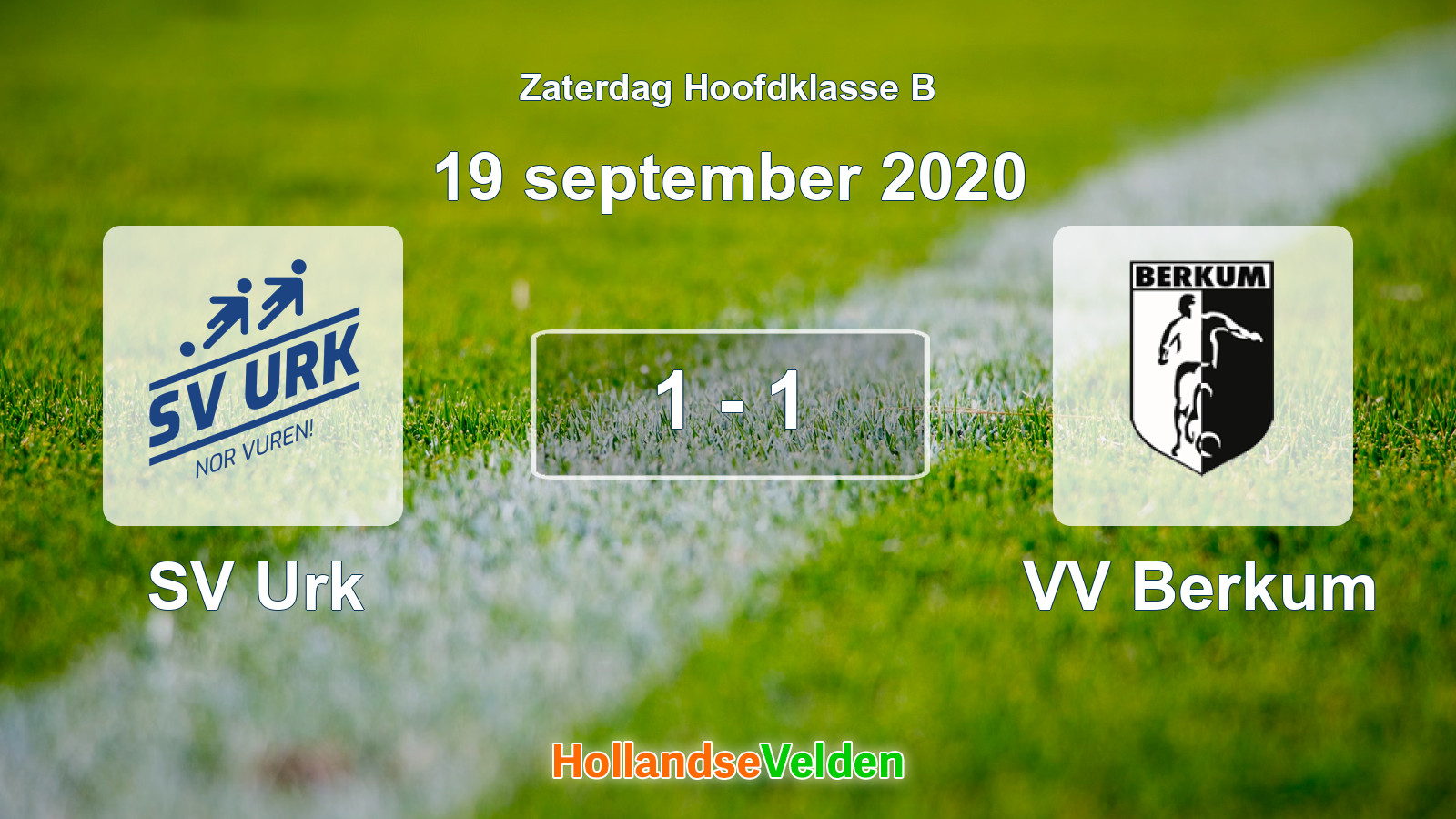 Gespeelde wedstrijd: SV Urk - VV Berkum 1 - 1 (19 september 2020)