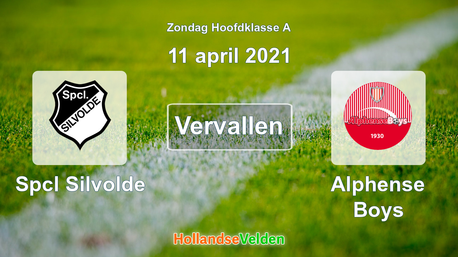 Geplande wedstrijd: Spcl Silvolde - Alphense Boys (11 april 2021)