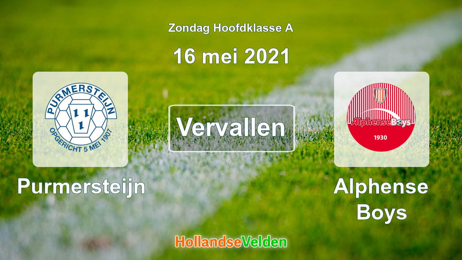 Geplande wedstrijd: Purmersteijn - Alphense Boys (16 mei 2021)