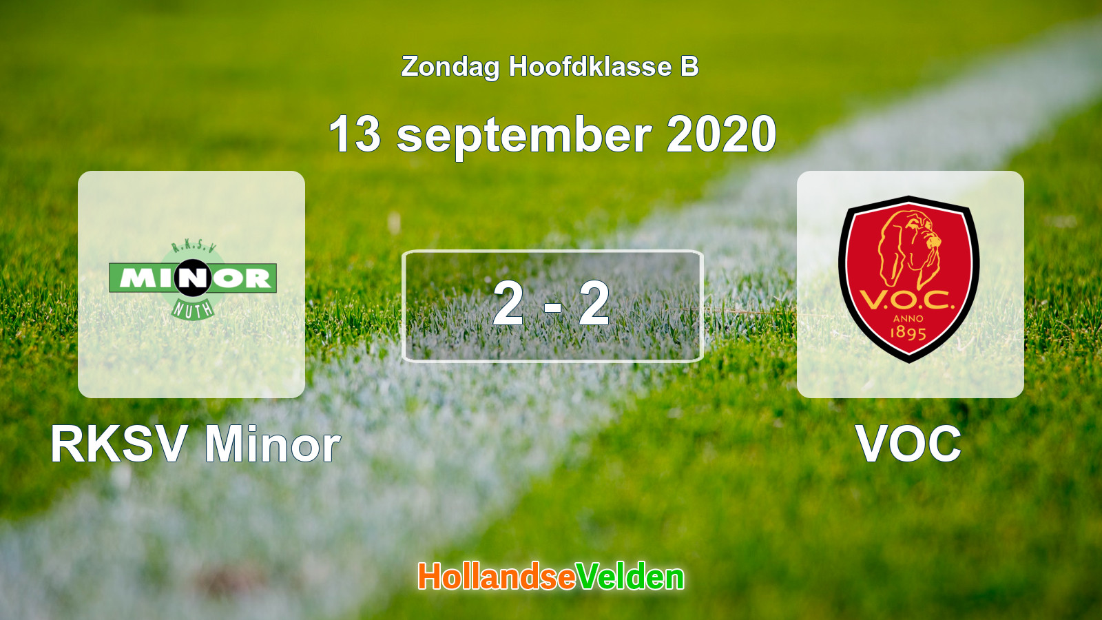Gespeelde wedstrijd: RKSV Minor - VOC 2 - 2 (13 september 2020)