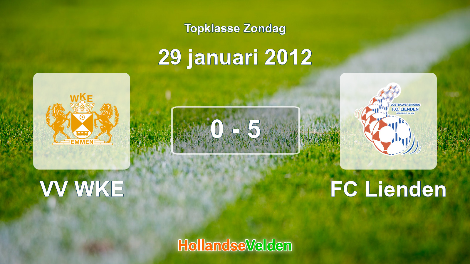 Gespeelde wedstrijd: VV WKE - FC Lienden 0 - 5 (29 januari 2012)