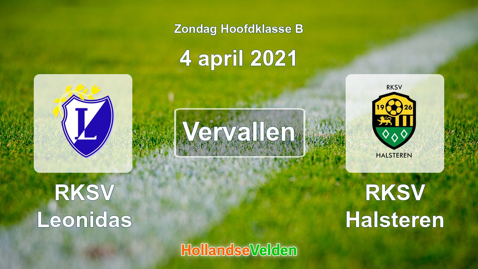 Geplande wedstrijd: RKSV Leonidas - RKSV Halsteren (4 april 2021)