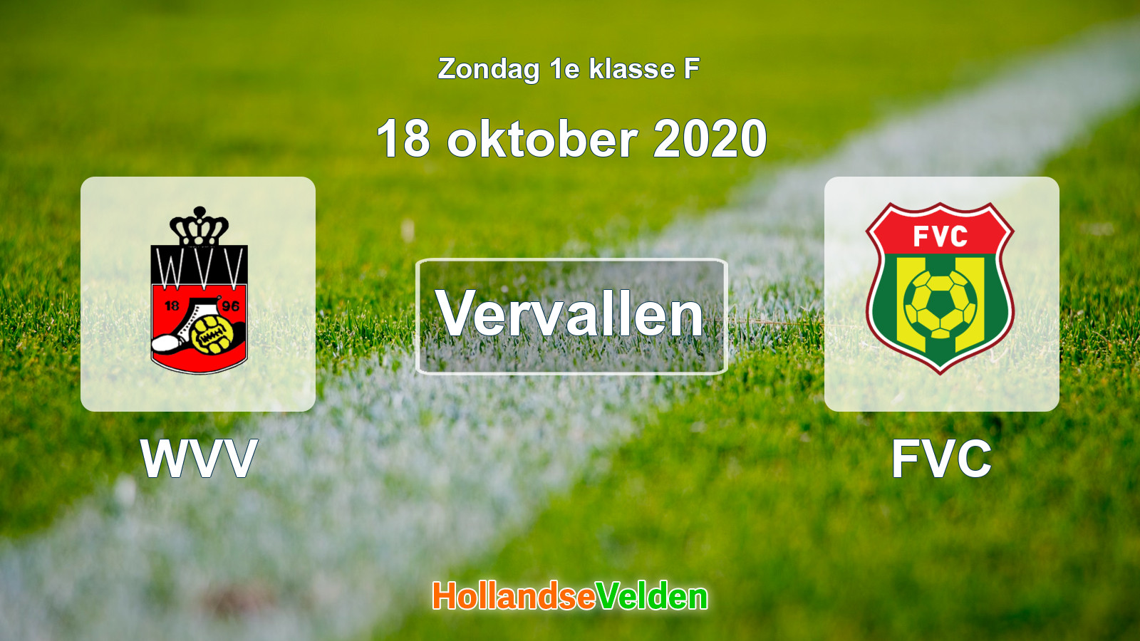 Geplande wedstrijd: WVV - FVC (18 oktober 2020)