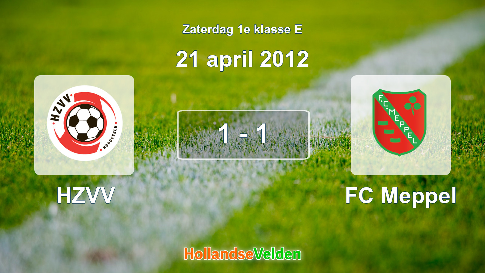 Gespeelde wedstrijd: HZVV - FC Meppel 1 - 1 (21 april 2012)