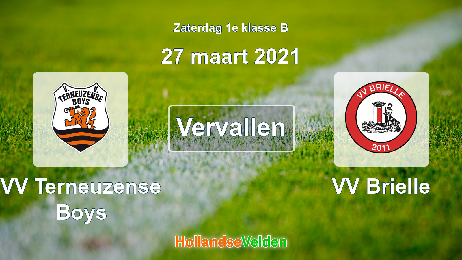 Geplande wedstrijd: VV Terneuzense Boys - VV Brielle (27 maart 2021)
