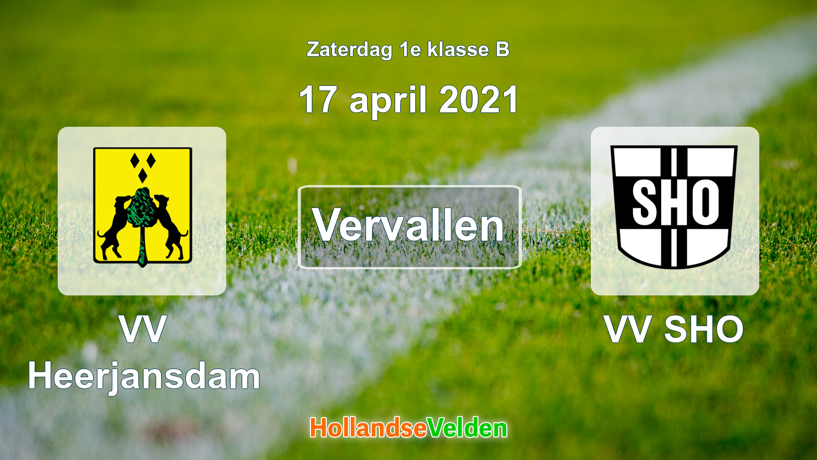 Geplande wedstrijd: VV Heerjansdam - VV SHO (17 april 2021)