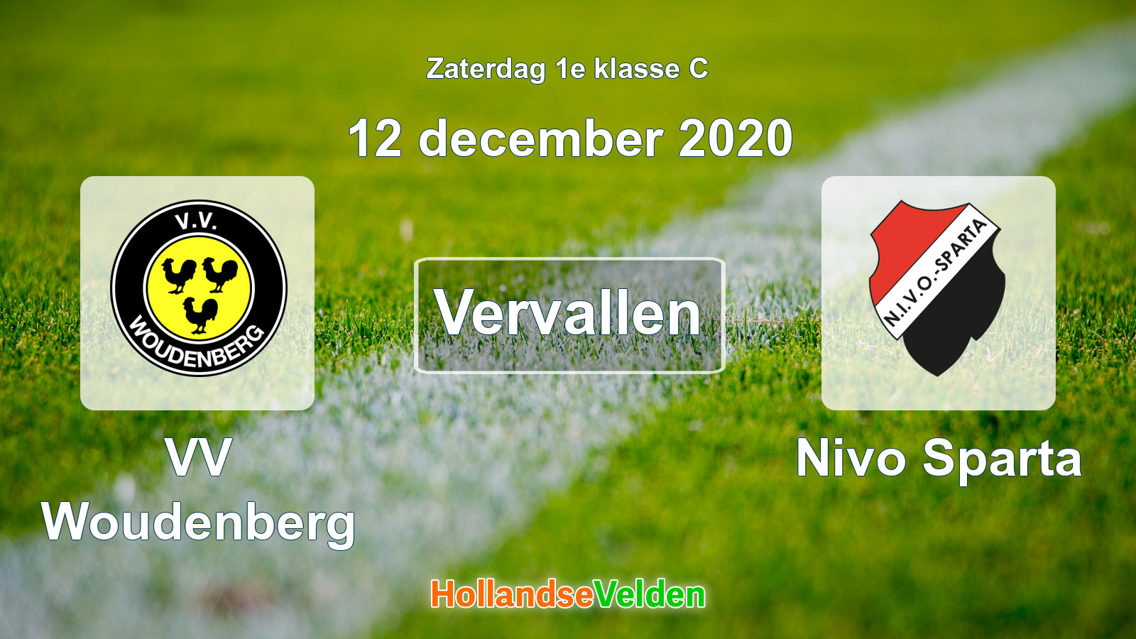 Geplande wedstrijd: VV Woudenberg - Nivo Sparta (12 december 2020)