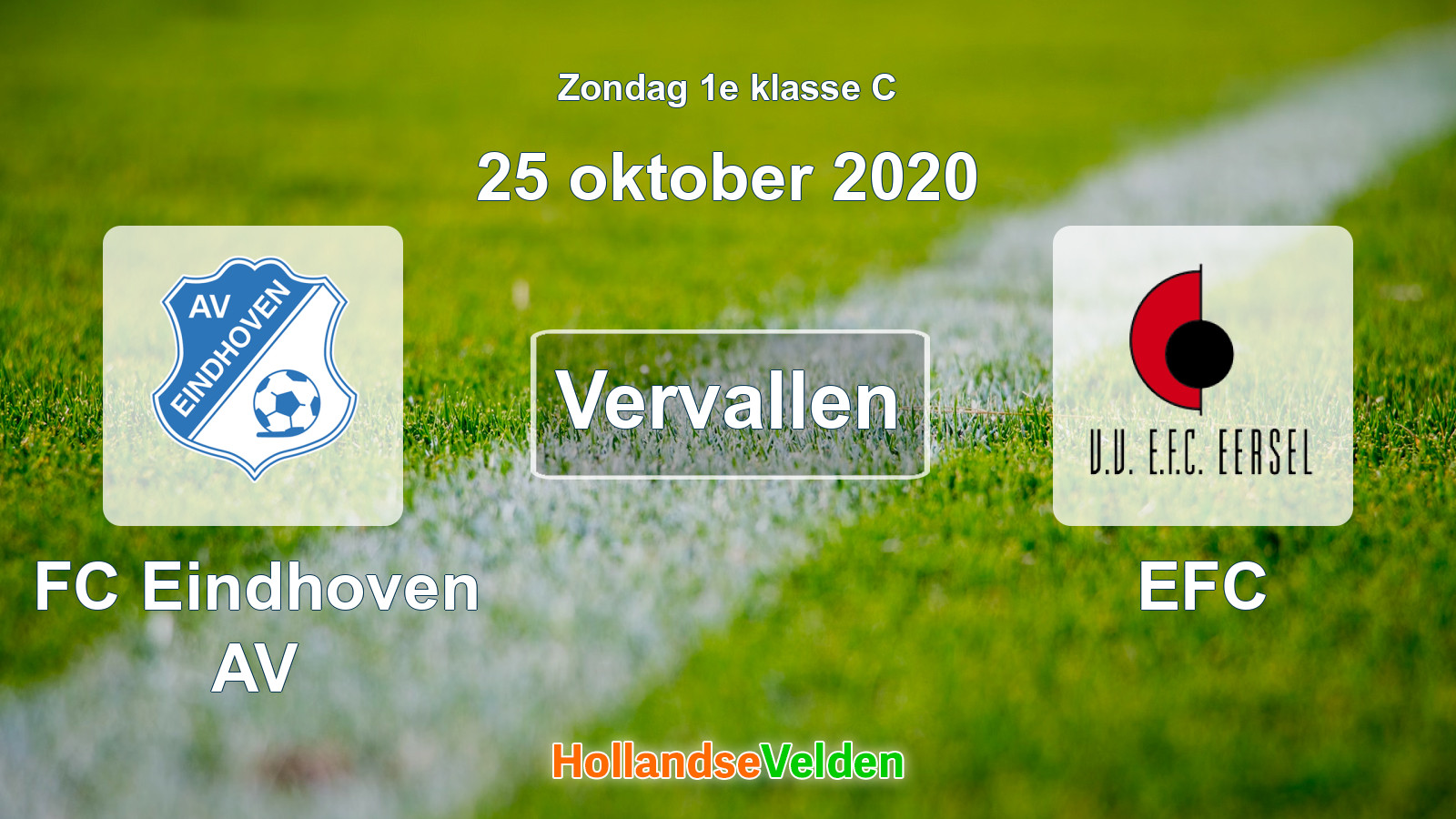 Geplande wedstrijd: FC Eindhoven AV - EFC (25 oktober 2020)