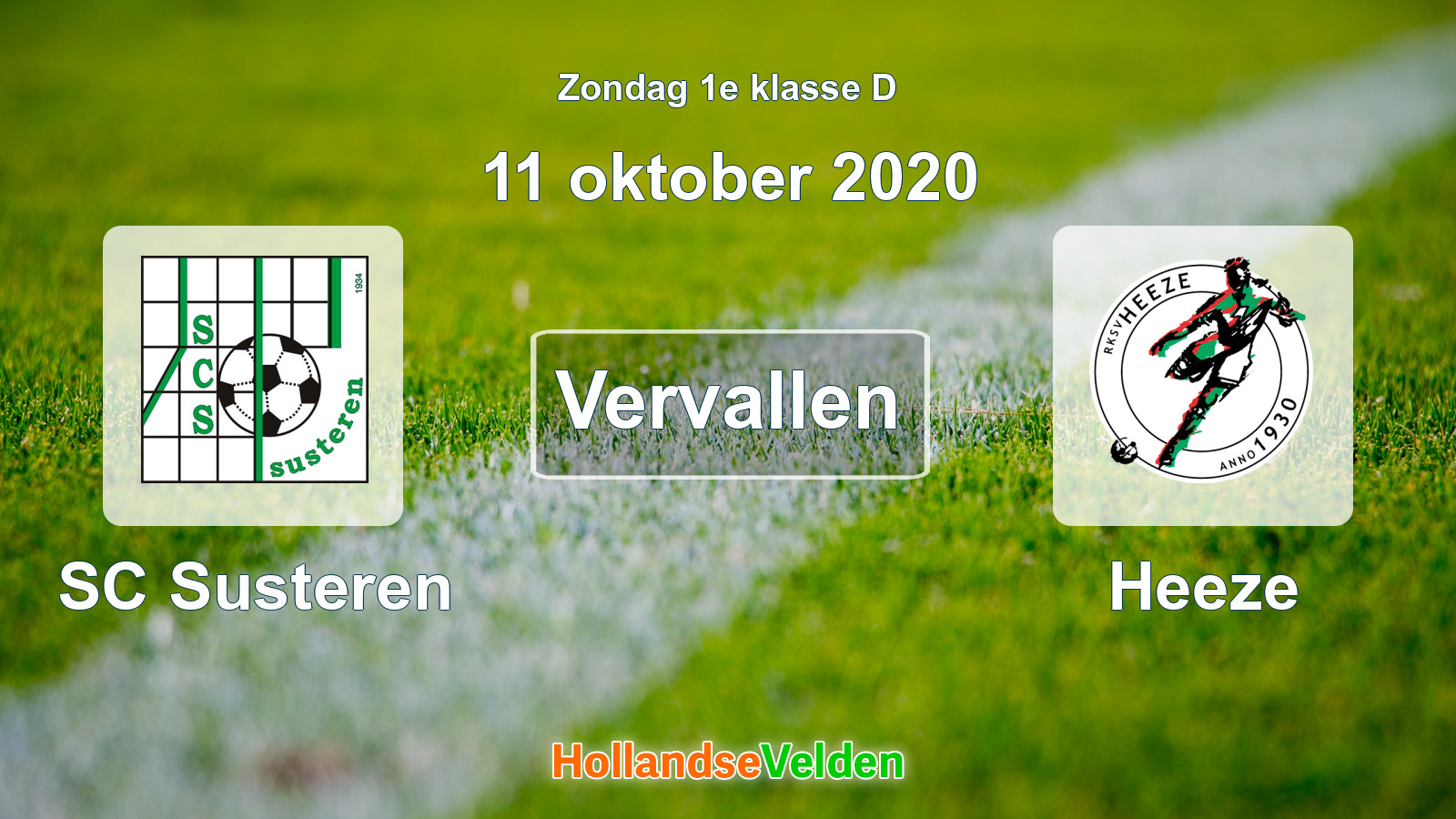 Geplande wedstrijd: SC Susteren - Heeze (11 oktober 2020)