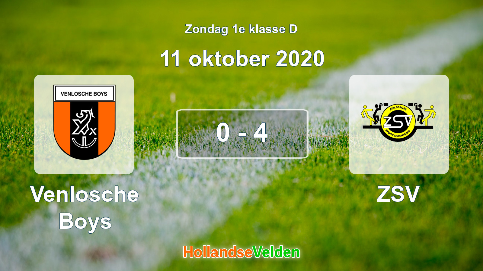 Gespeelde wedstrijd: Venlosche Boys - ZSV 0 - 4 (11 oktober 2020)
