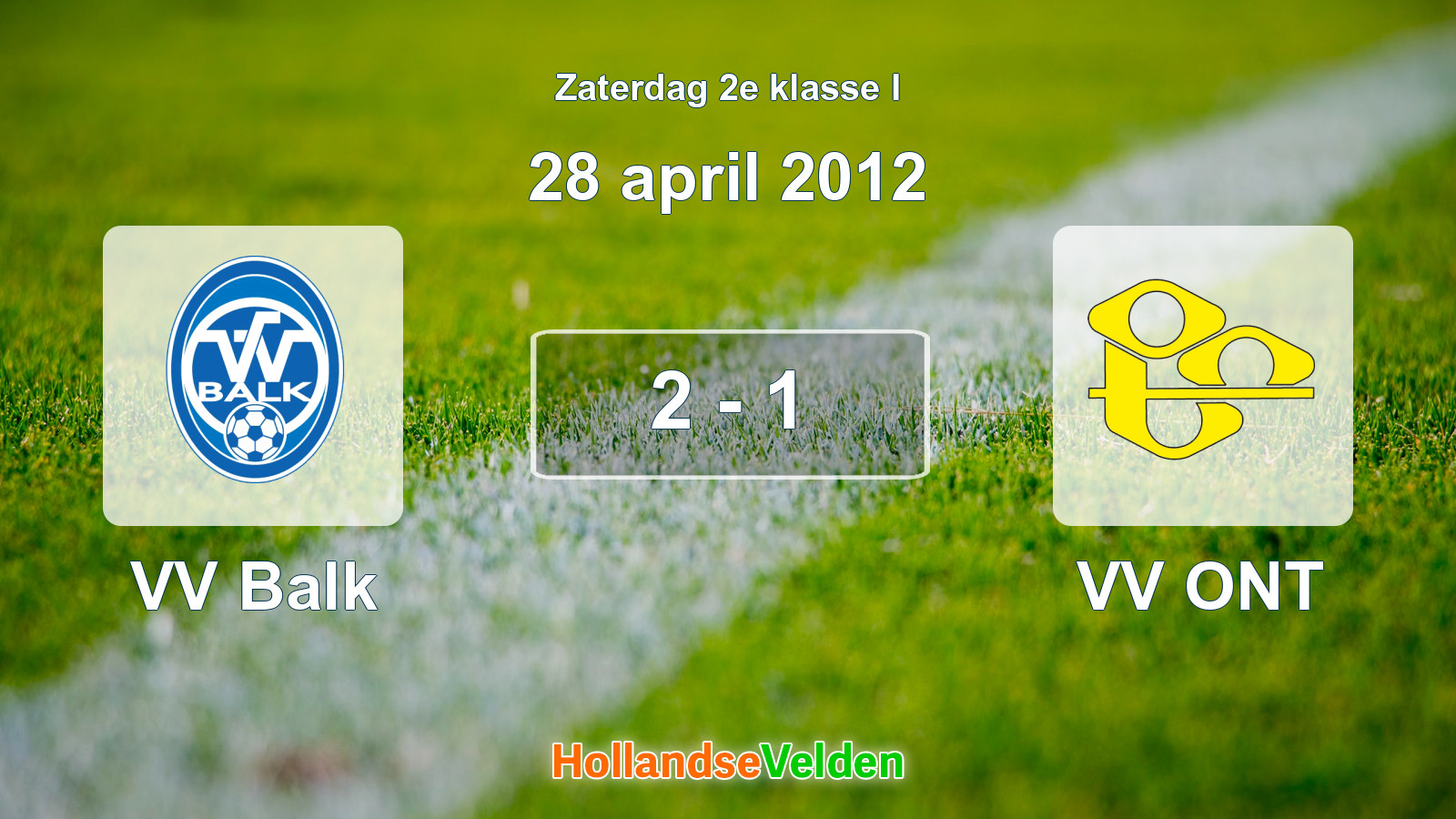 Gespeelde wedstrijd: VV Balk - VV ONT 2 - 1 (28 april 2012)