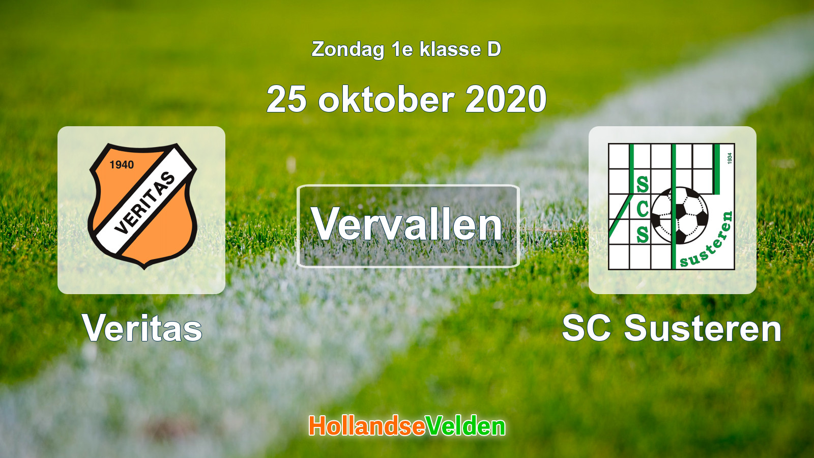 Geplande wedstrijd: Veritas - SC Susteren (25 oktober 2020)