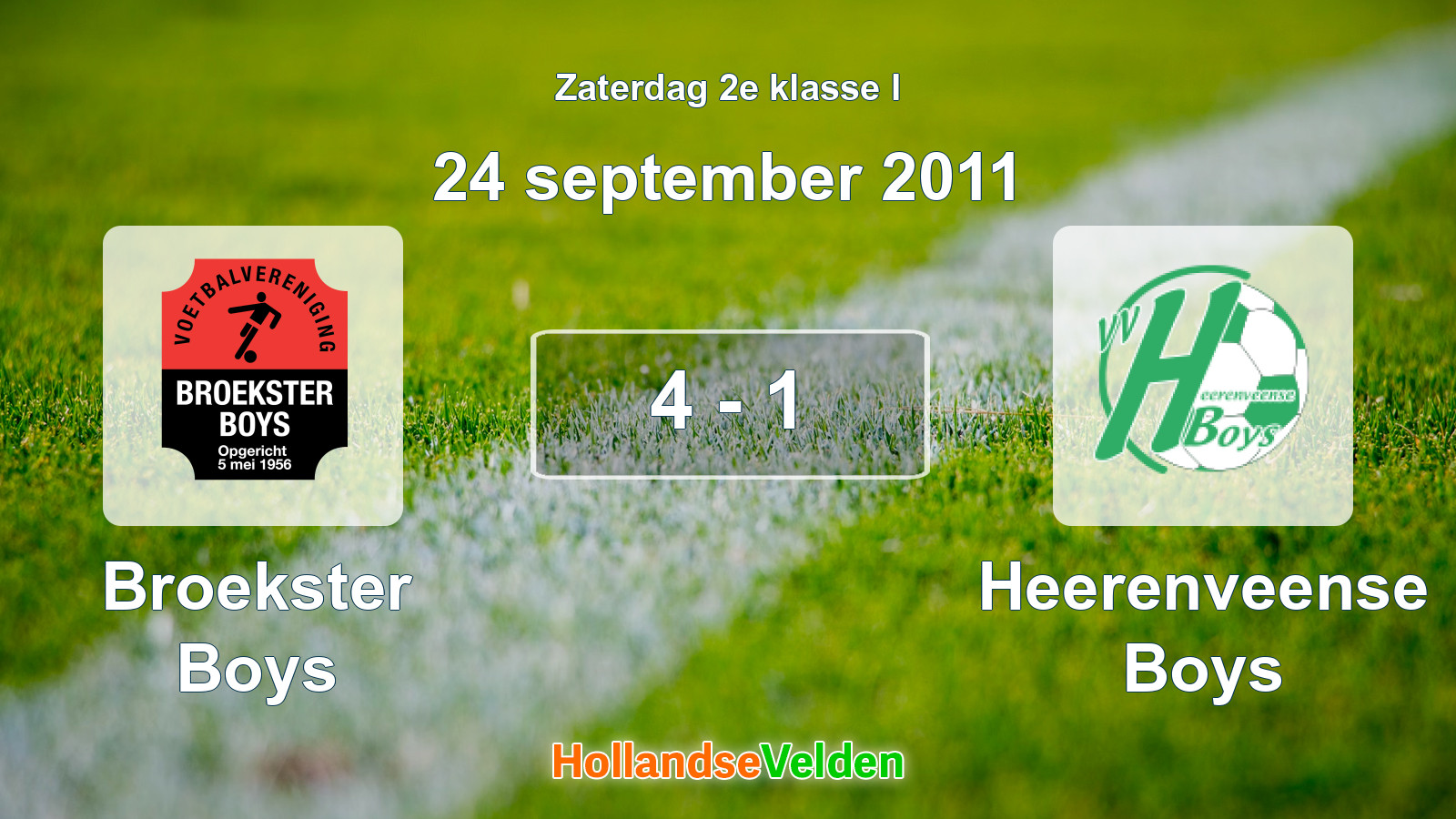 Gespeelde wedstrijd: Broekster Boys - Heerenveense Boys 4 - 1 (24 september 2011)