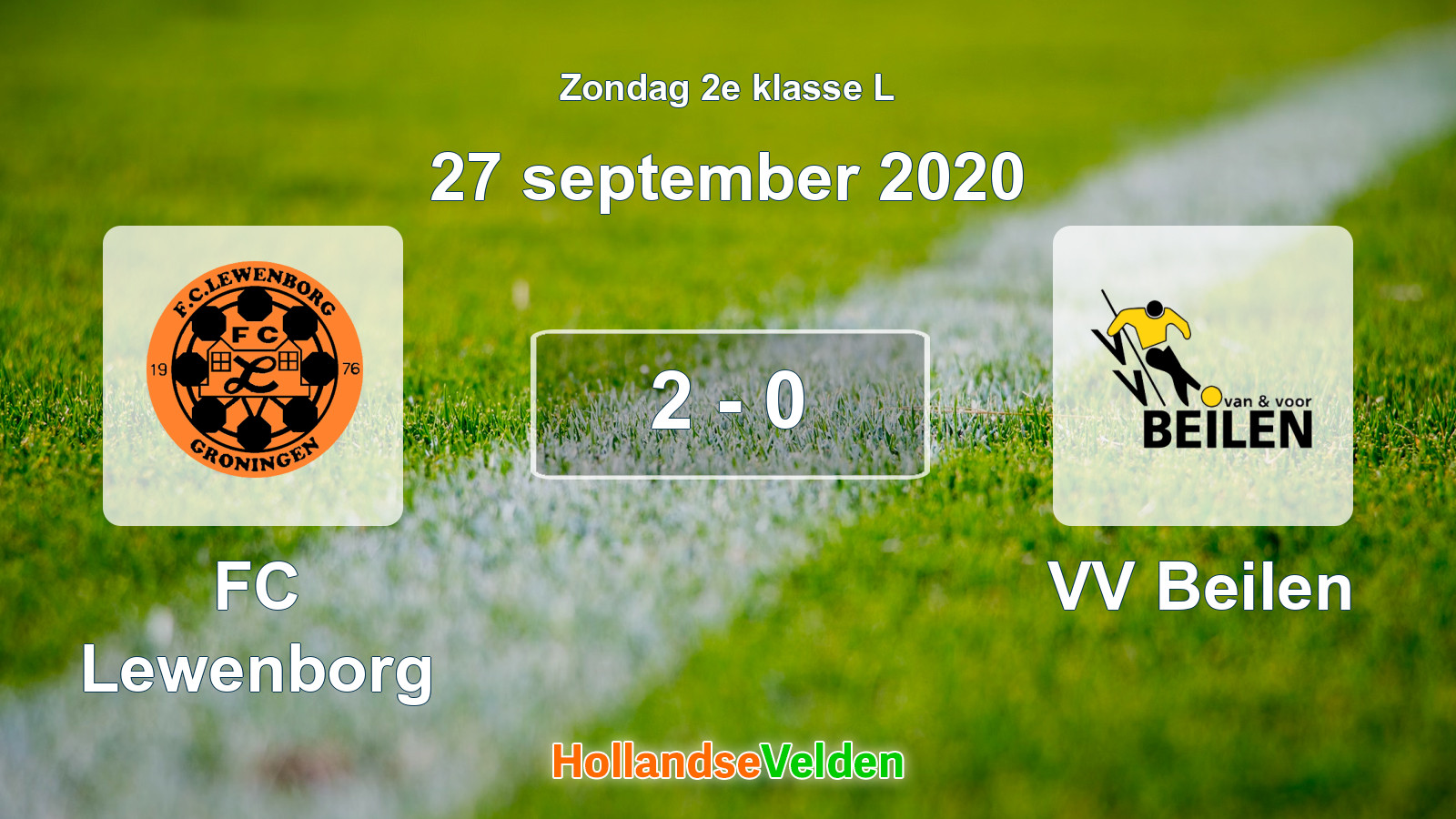 Gespeelde wedstrijd: FC Lewenborg - VV Beilen 2 - 0 (27 september 2020)