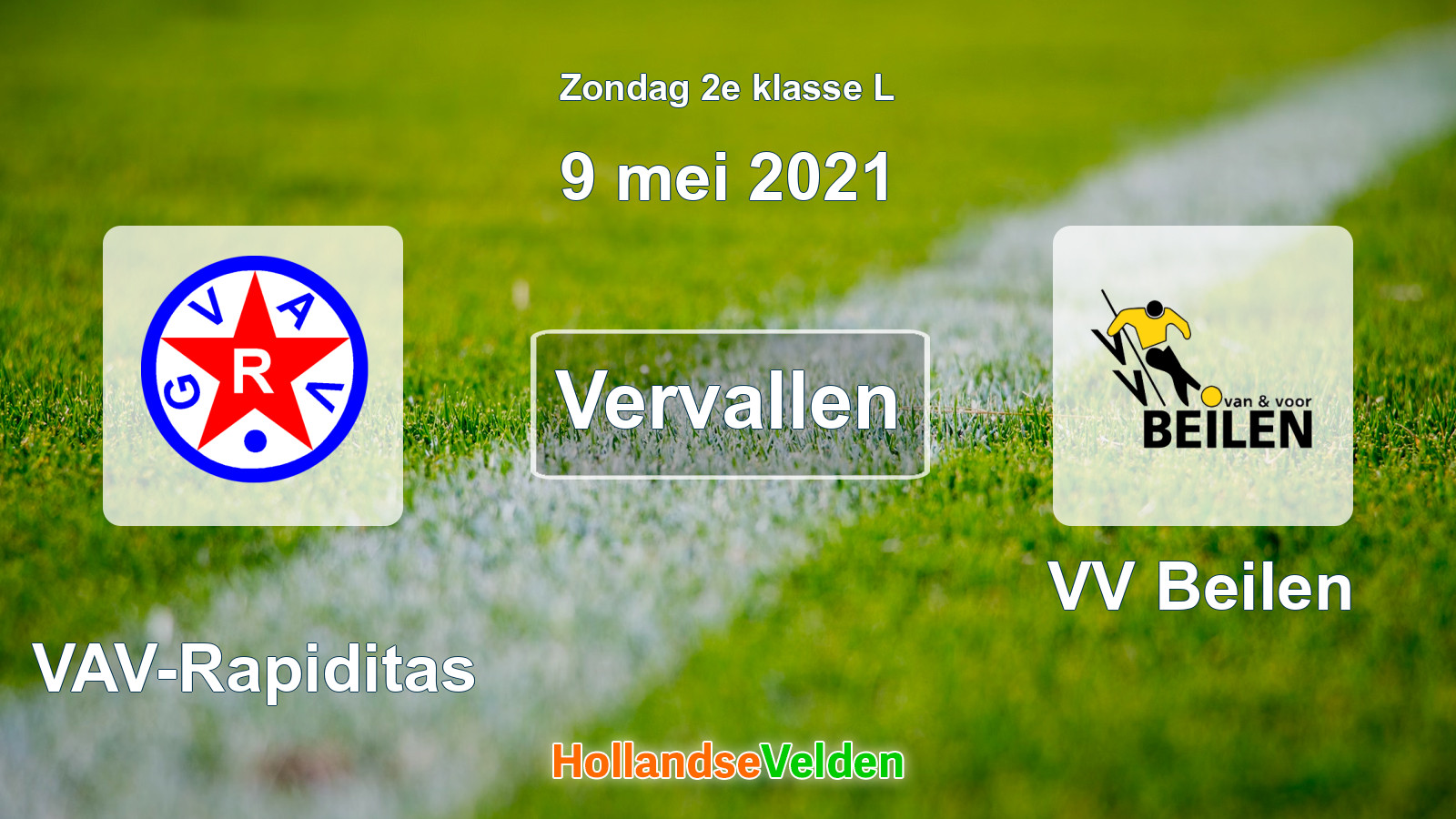 Geplande wedstrijd: GVAV-Rapiditas - VV Beilen (9 mei 2021)