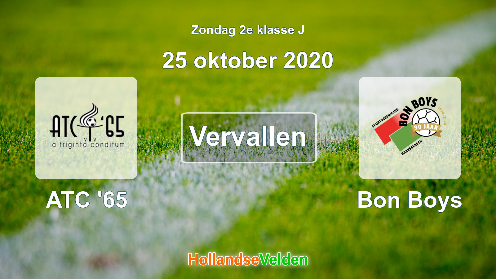 Geplande wedstrijd: ATC '65 - Bon Boys (25 oktober 2020)