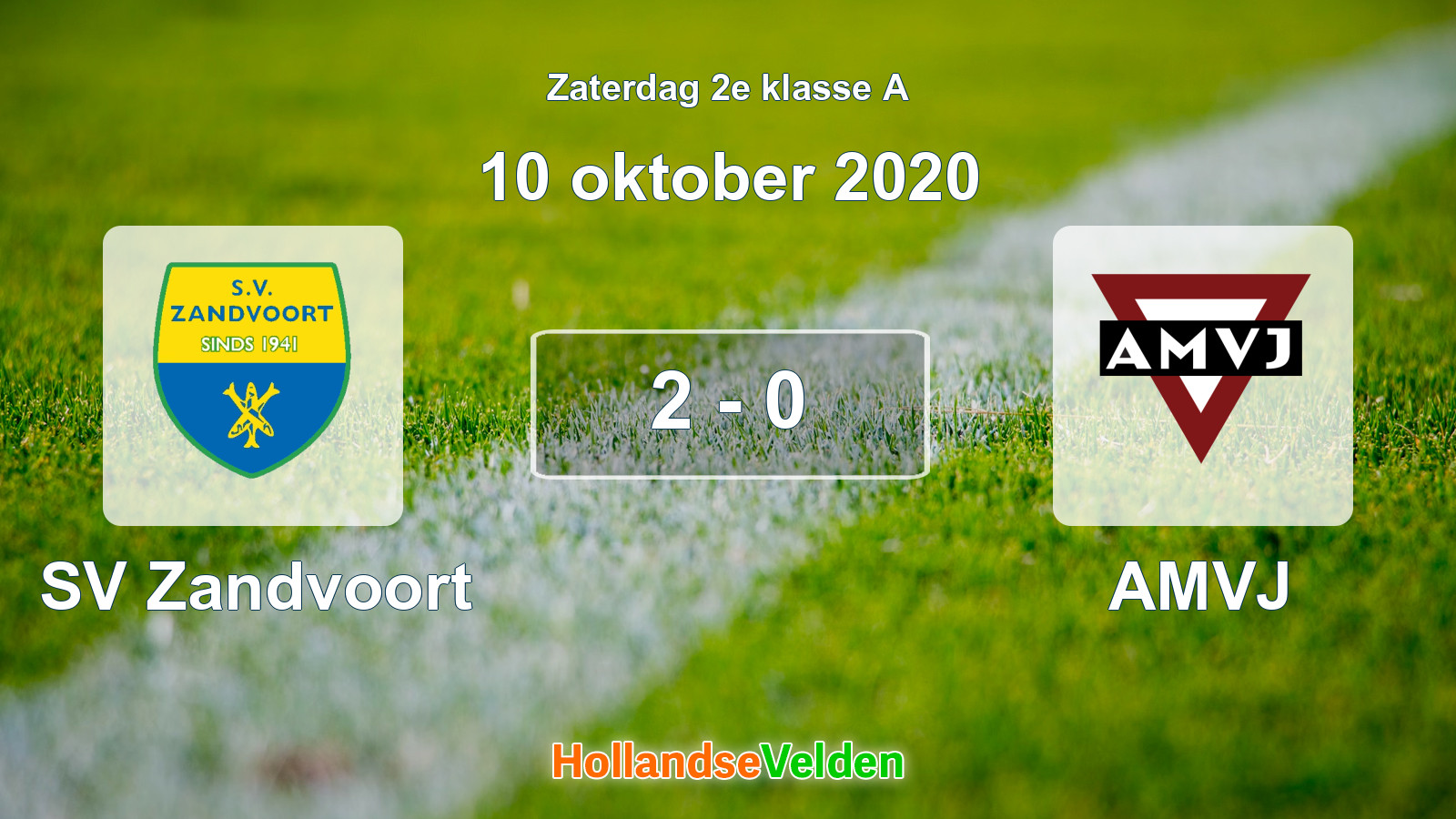 Gespeelde wedstrijd: SV Zandvoort - AMVJ 2 - 0 (10 oktober 2020)