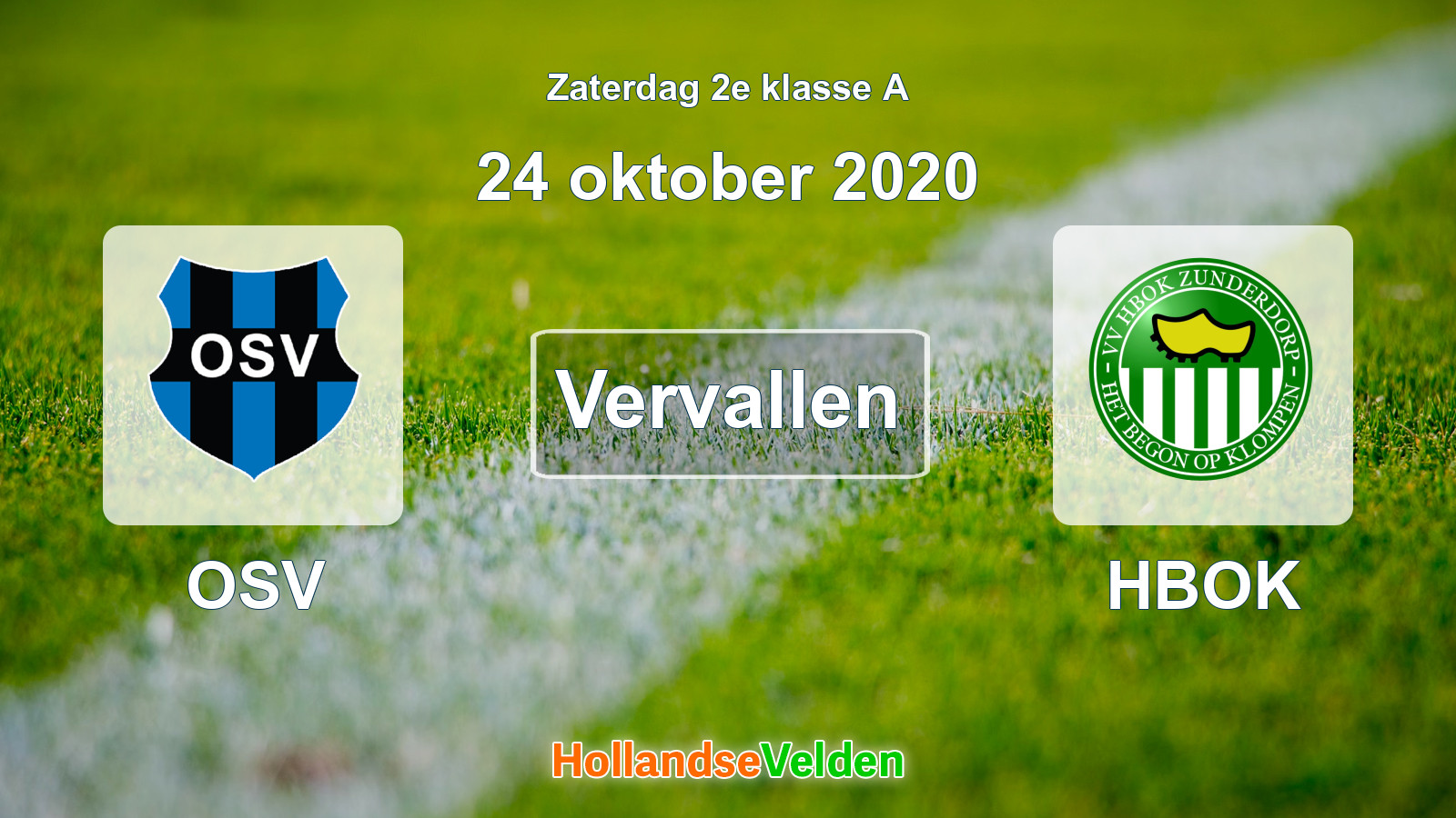 Geplande wedstrijd: OSV - HBOK (24 oktober 2020)