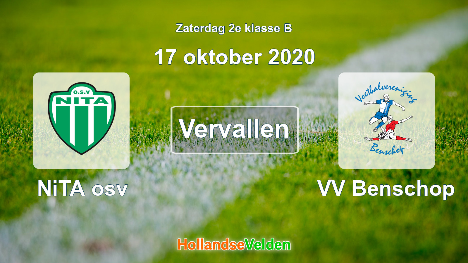 Geplande wedstrijd: NiTA osv - VV Benschop (17 oktober 2020)