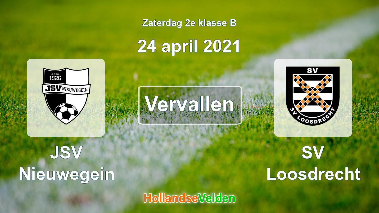 Geplande wedstrijd: JSV Nieuwegein - SV Loosdrecht (24 april 2021)