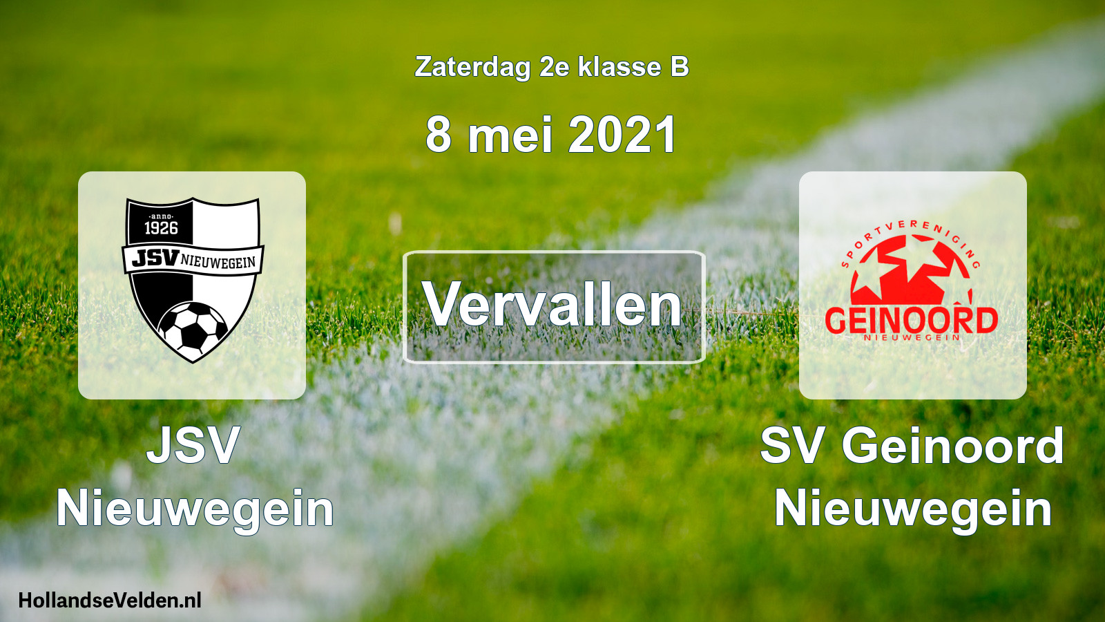 Geplande wedstrijd: JSV Nieuwegein - SV Geinoord Nieuwegein (8 mei 2021)