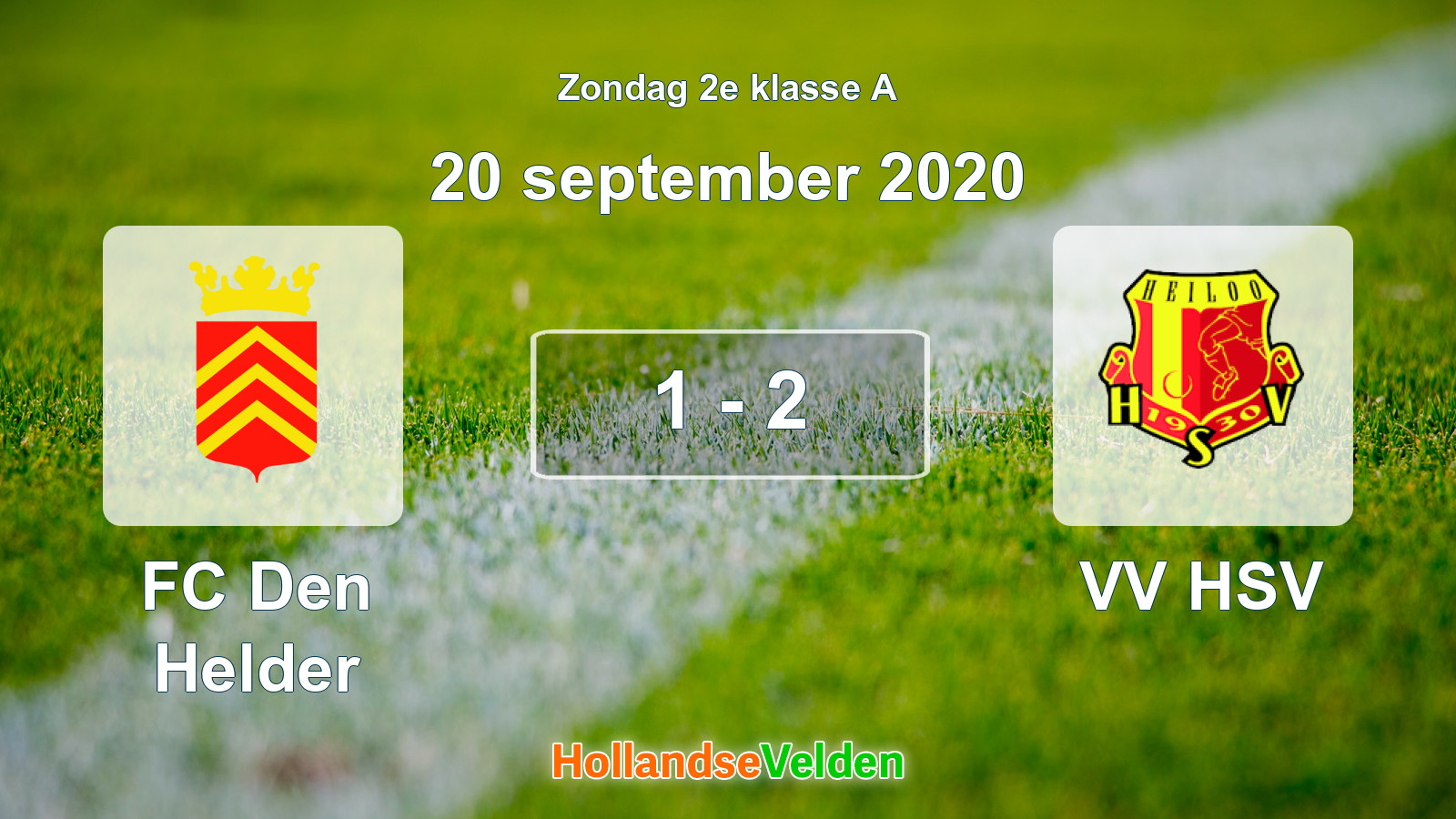 Gespeelde wedstrijd: FC Den Helder - VV HSV 1 - 2 (20 september 2020)