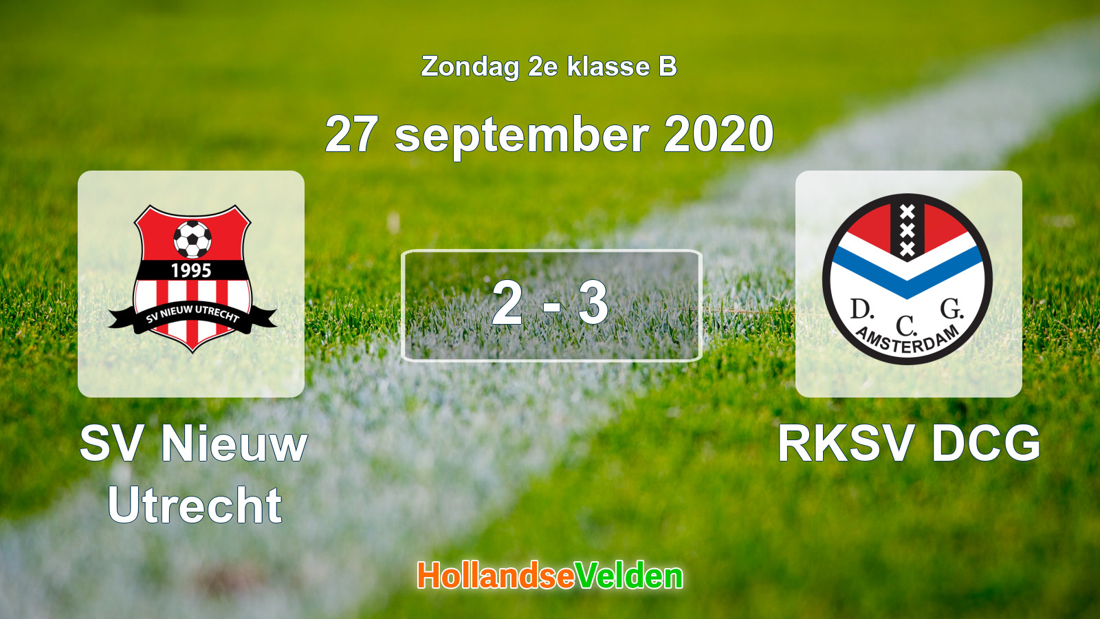 Gespeelde wedstrijd: SV Nieuw Utrecht - RKSV DCG 2 - 3 (27 september 2020)