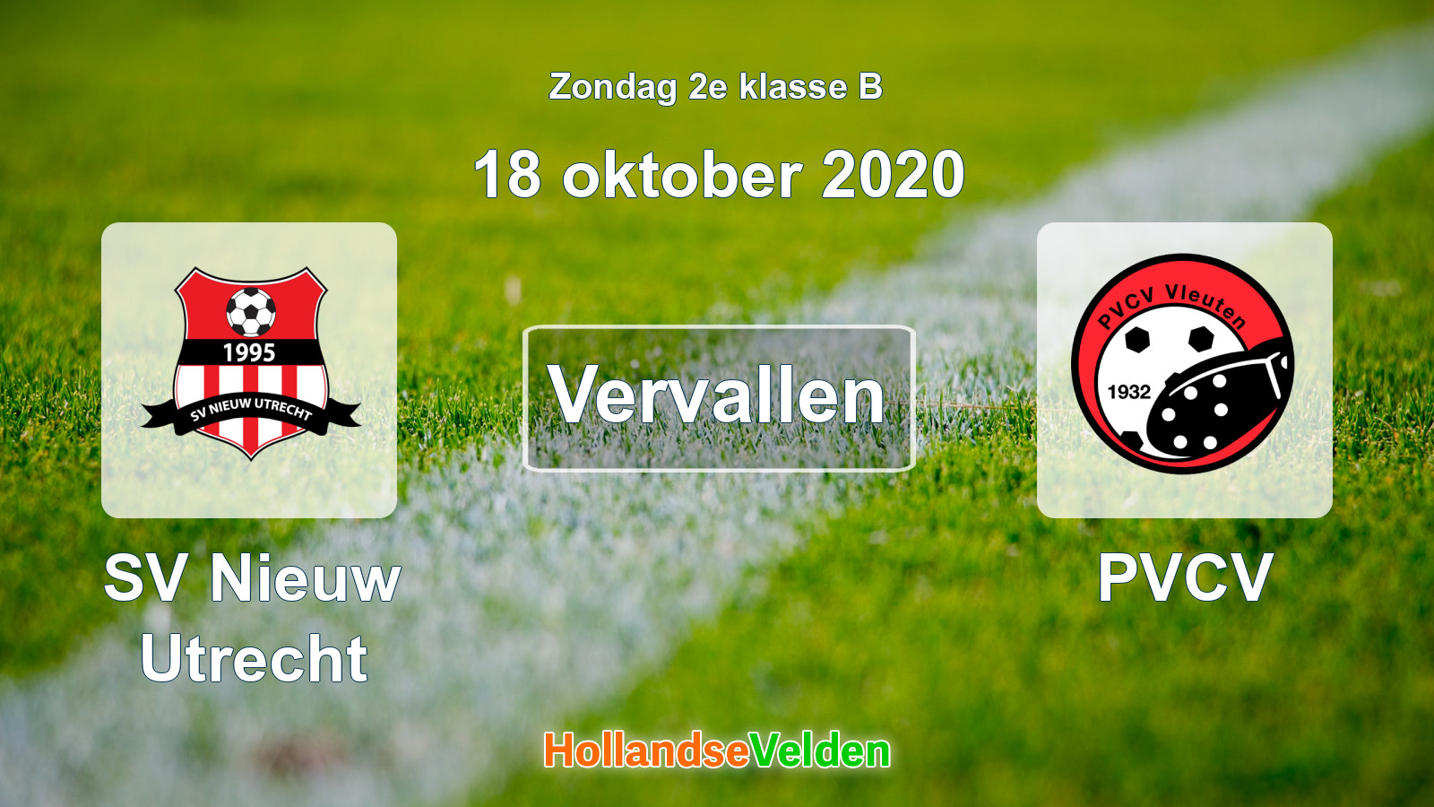 Geplande wedstrijd: SV Nieuw Utrecht - PVCV (18 oktober 2020)