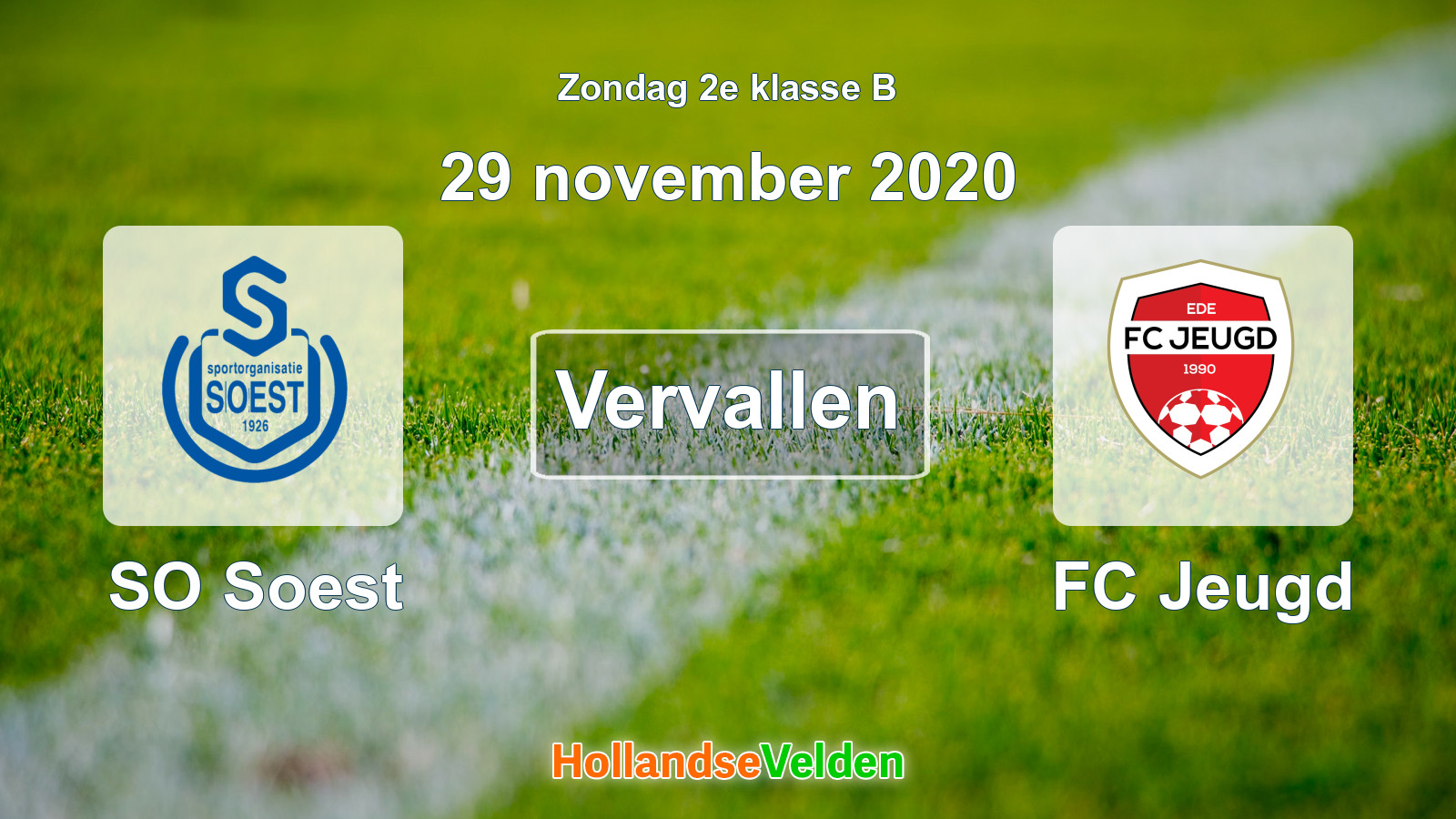 Geplande wedstrijd: SO Soest - FC Jeugd (29 november 2020)