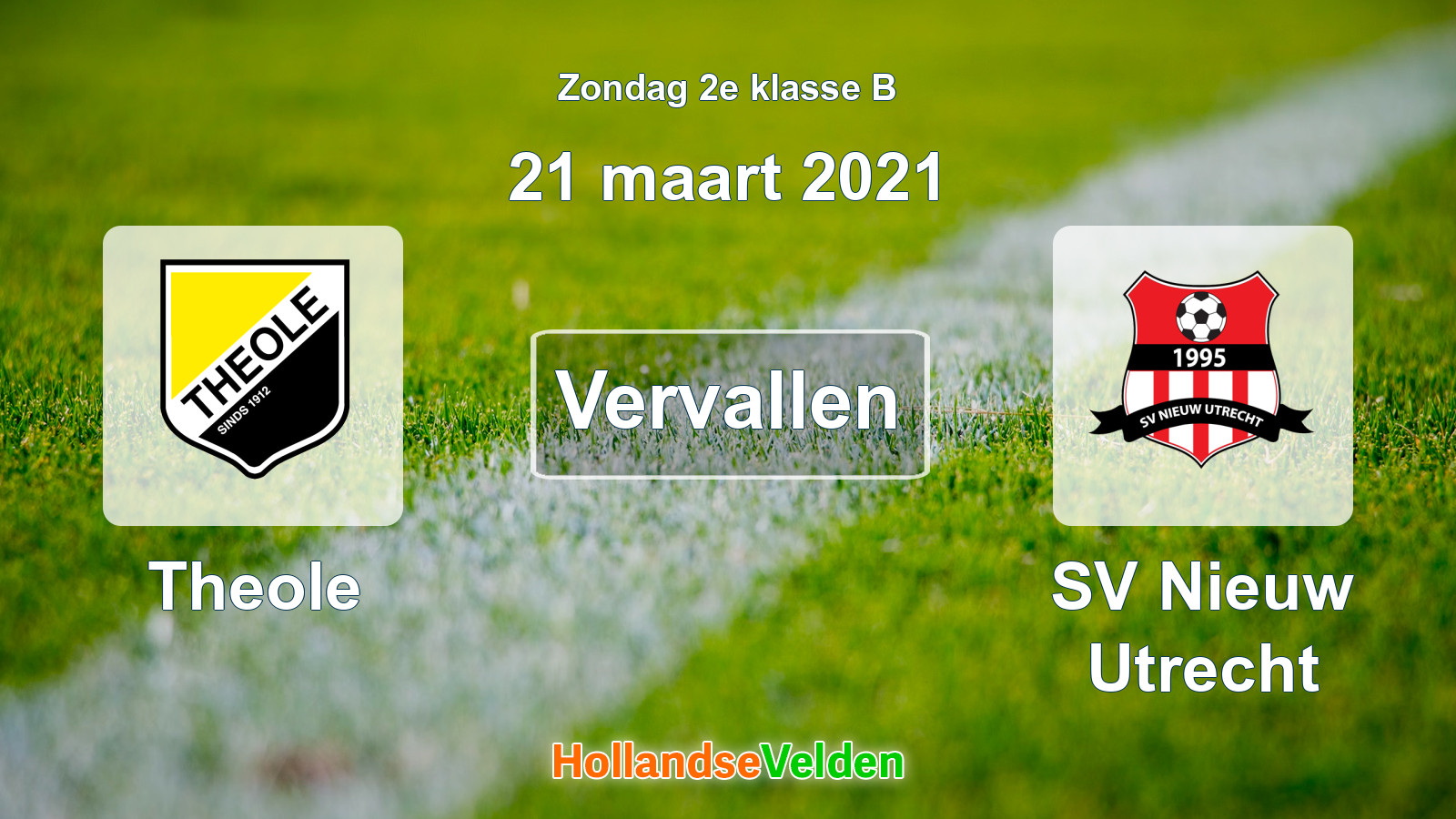 Geplande wedstrijd: Theole - SV Nieuw Utrecht (21 maart 2021)