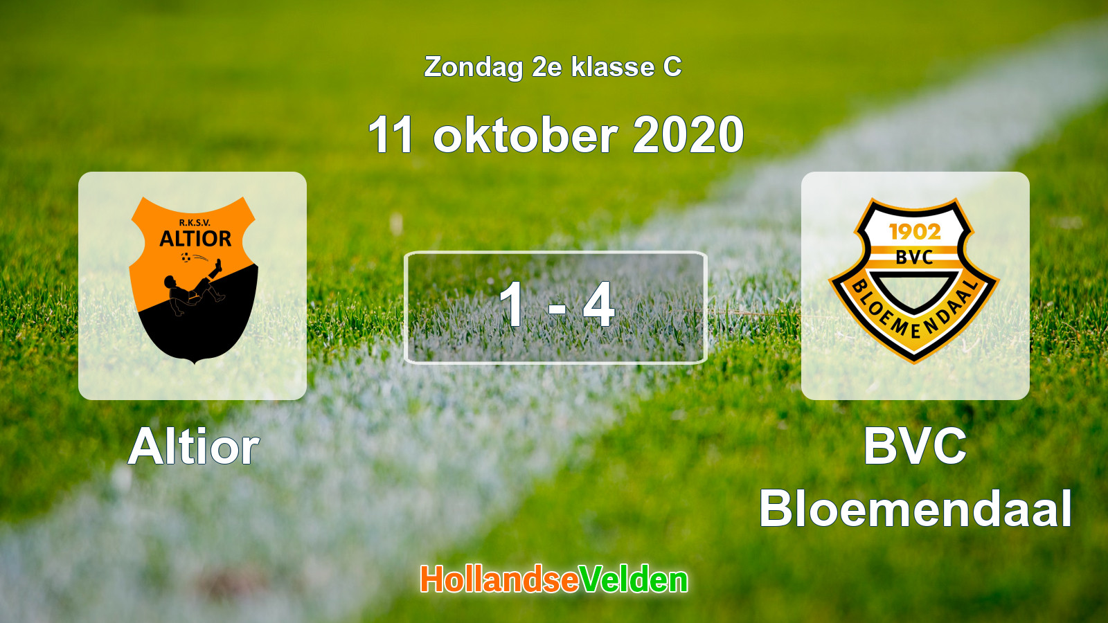 Gespeelde wedstrijd: Altior - BVC Bloemendaal 1 - 4 (11 oktober 2020)