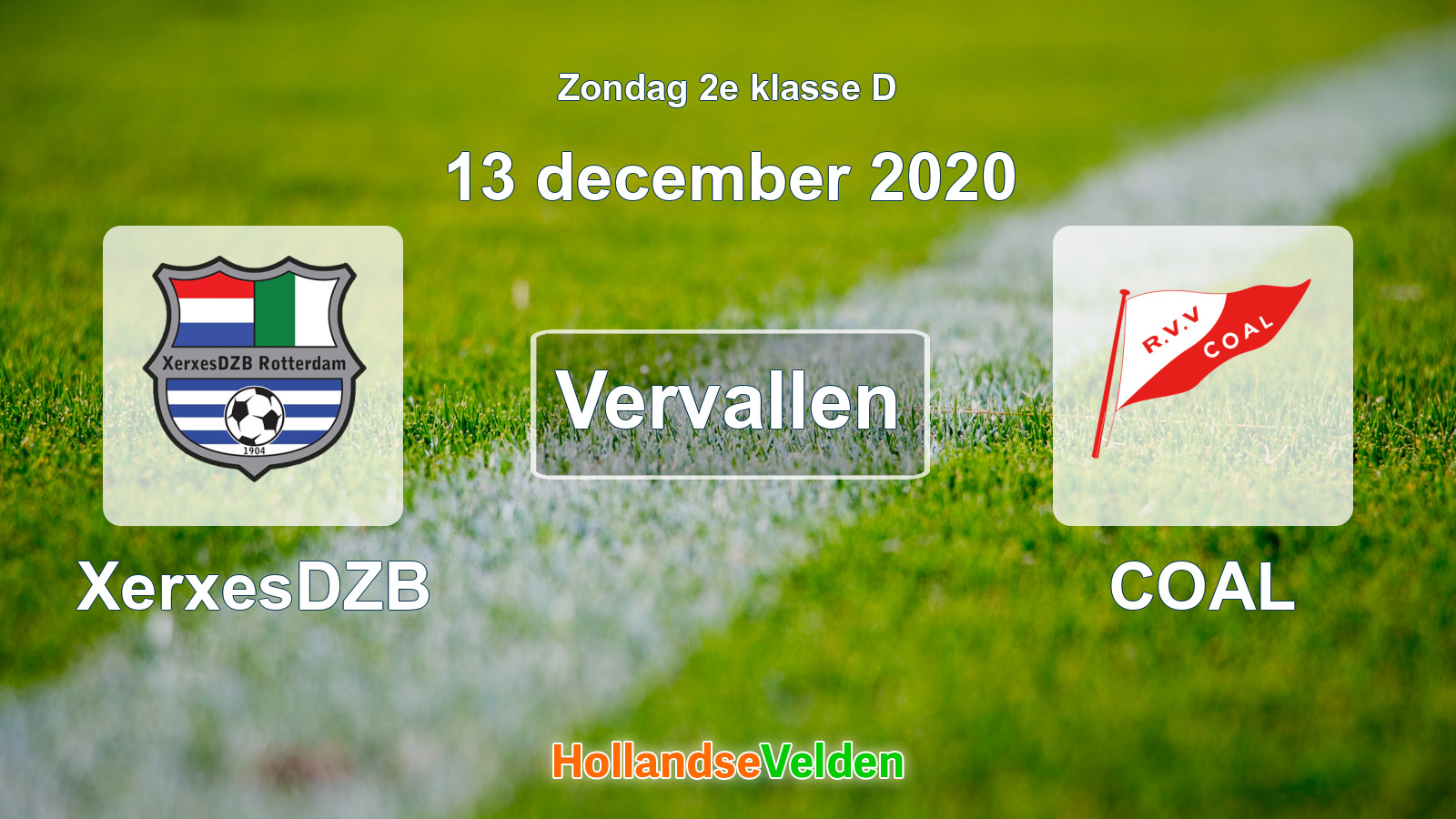 Geplande wedstrijd: XerxesDZB - COAL (13 december 2020)