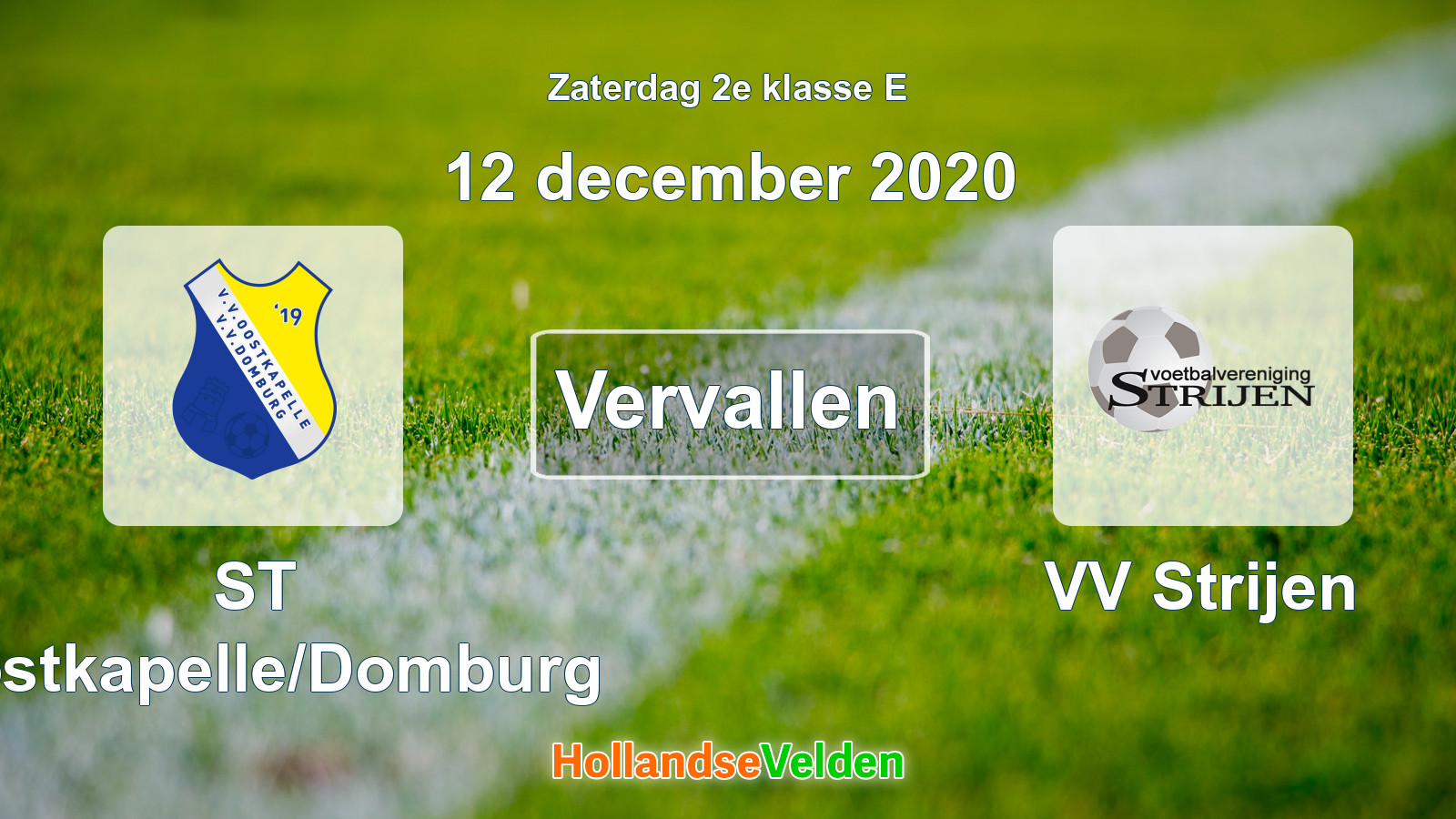 Geplande wedstrijd: ST Oostkapelle/Domburg - VV Strijen (12 december 2020)