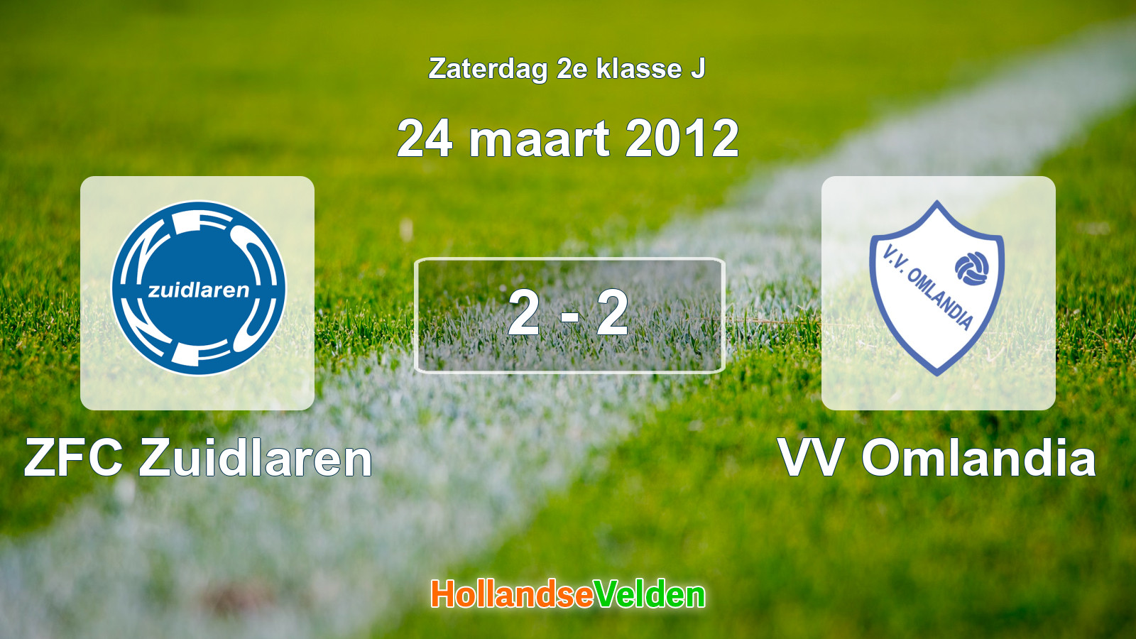 Gespeelde wedstrijd: ZFC Zuidlaren - VV Omlandia 2 - 2 (24 maart 2012)
