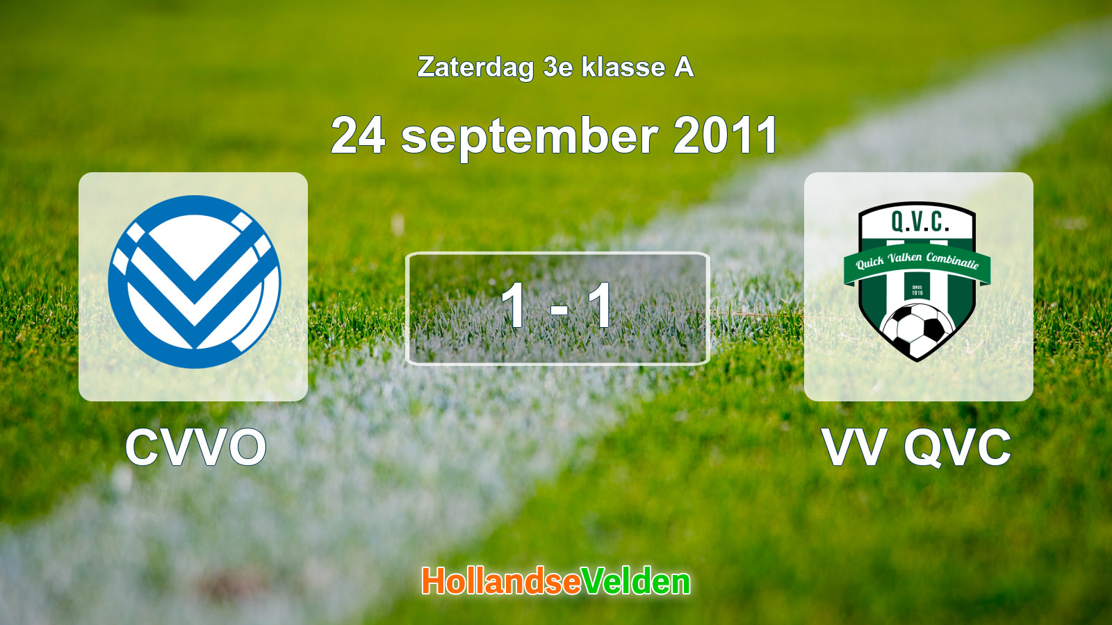 Gespeelde wedstrijd: CVVO - VV QVC 1 - 1 (24 september 2011)