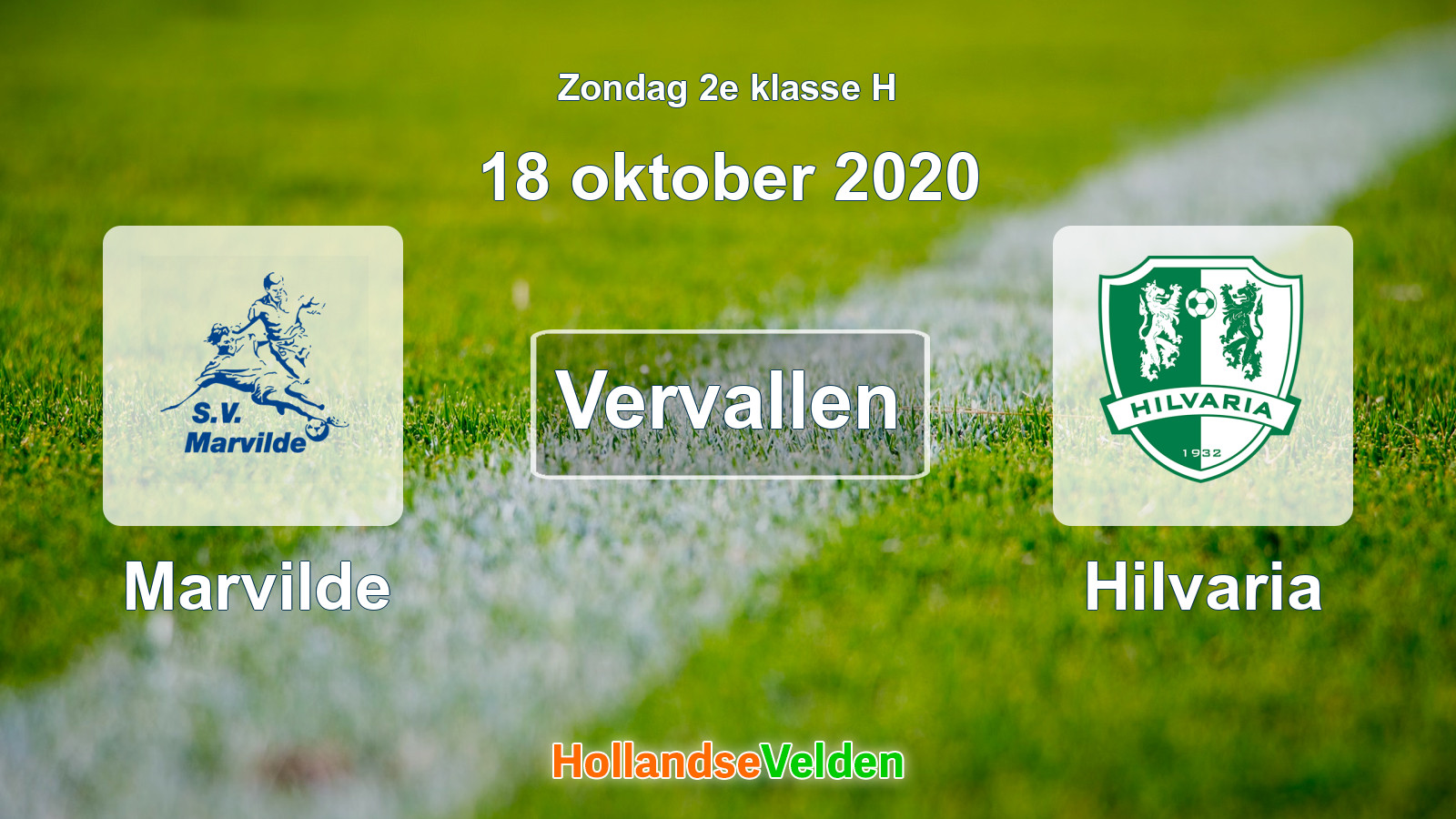 Geplande wedstrijd: Marvilde - Hilvaria (18 oktober 2020)