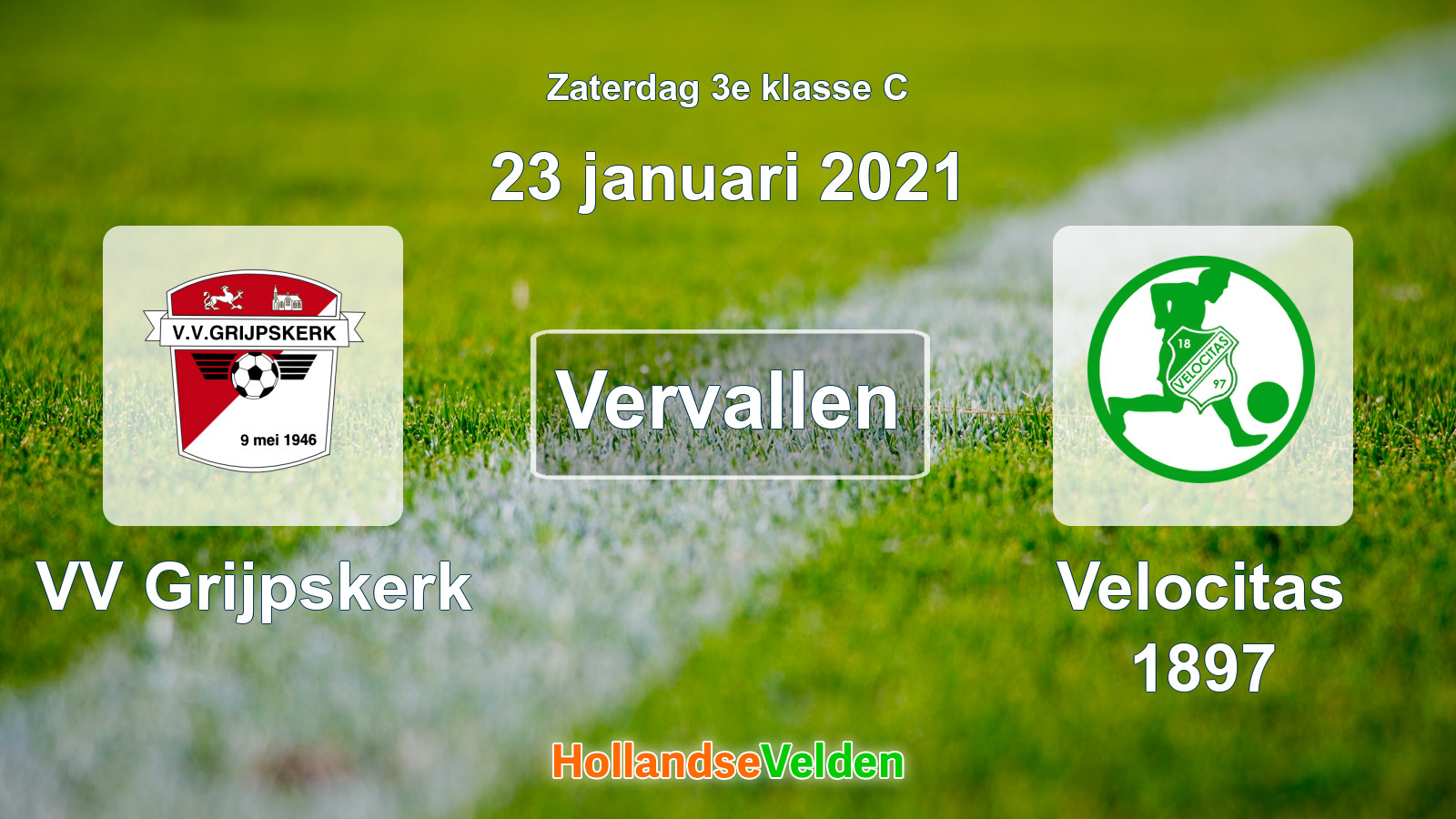 Geplande wedstrijd: VV Grijpskerk - Velocitas 1897 (23 januari 2021)