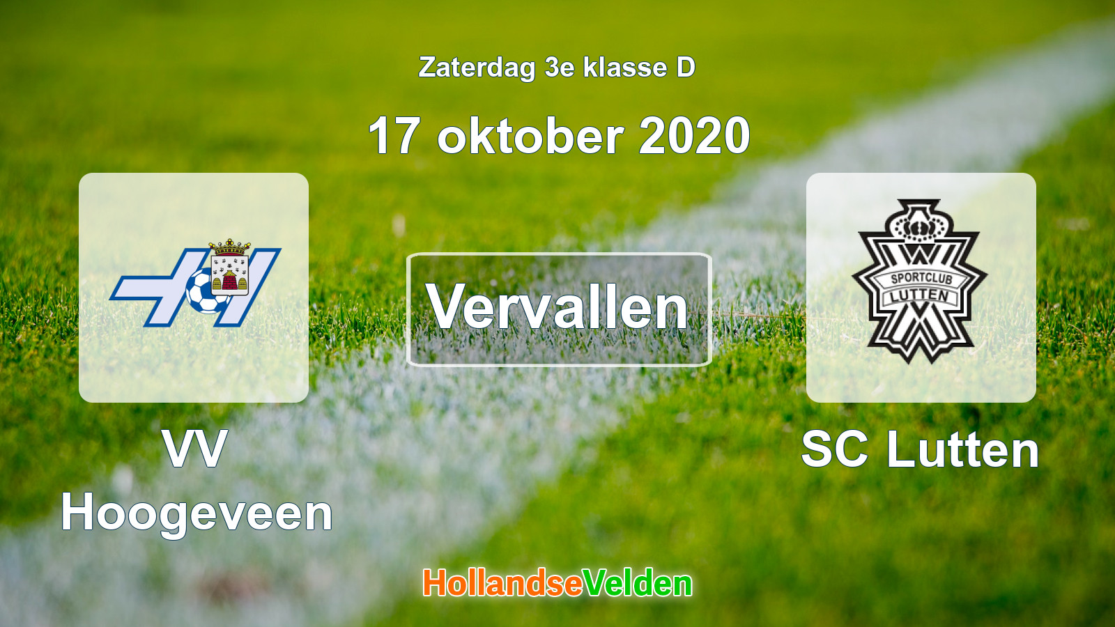 Geplande wedstrijd: VV Hoogeveen - SC Lutten (17 oktober 2020)
