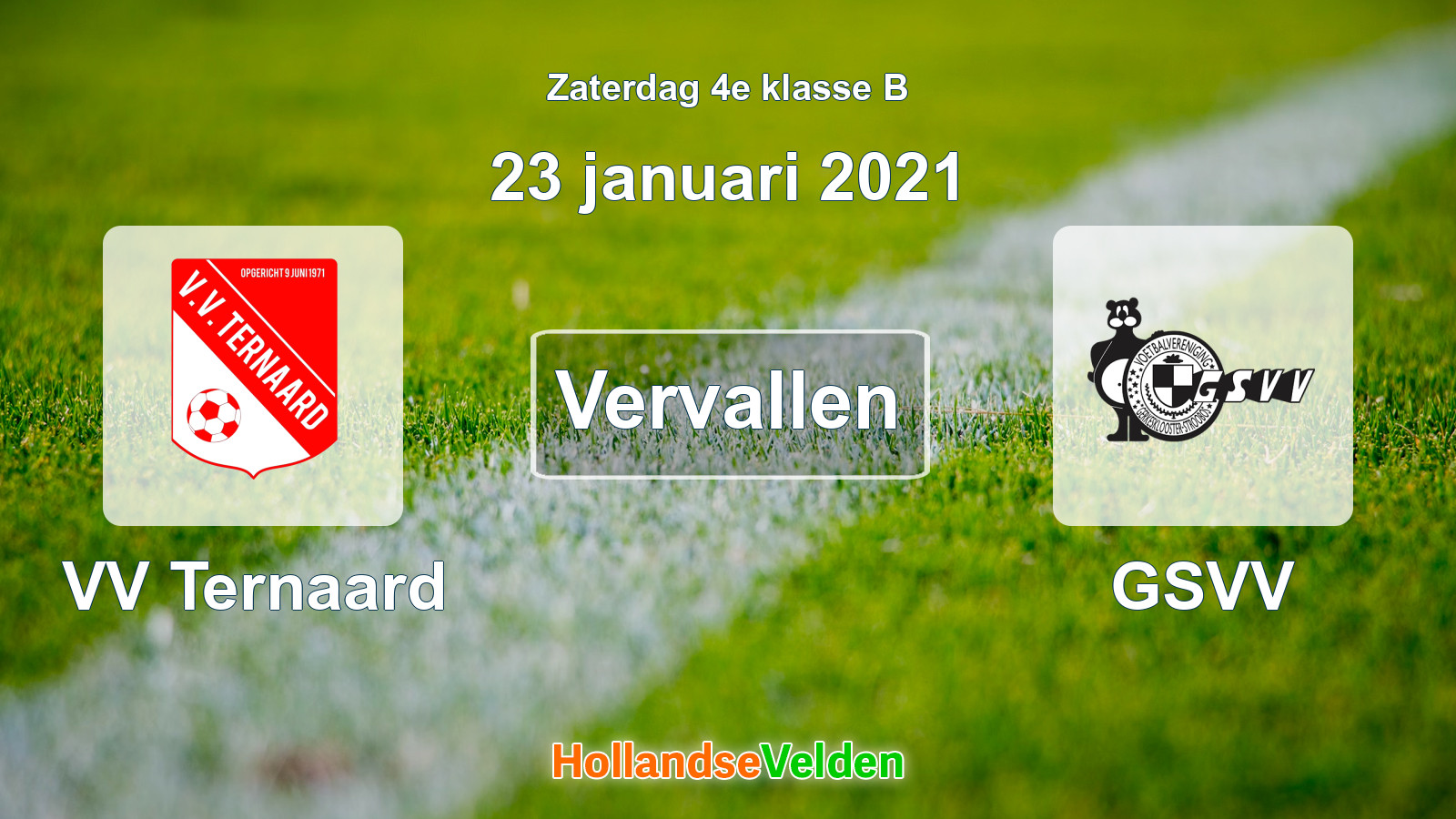 Geplande wedstrijd: VV Ternaard - GSVV (23 januari 2021)