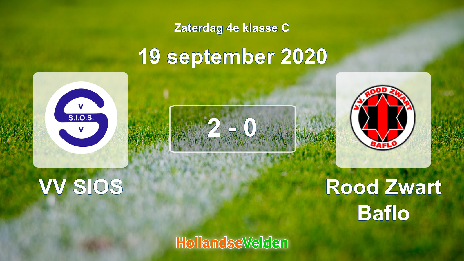 Gespeelde wedstrijd: VV SIOS - Rood Zwart Baflo 2 - 0 (19 september 2020)