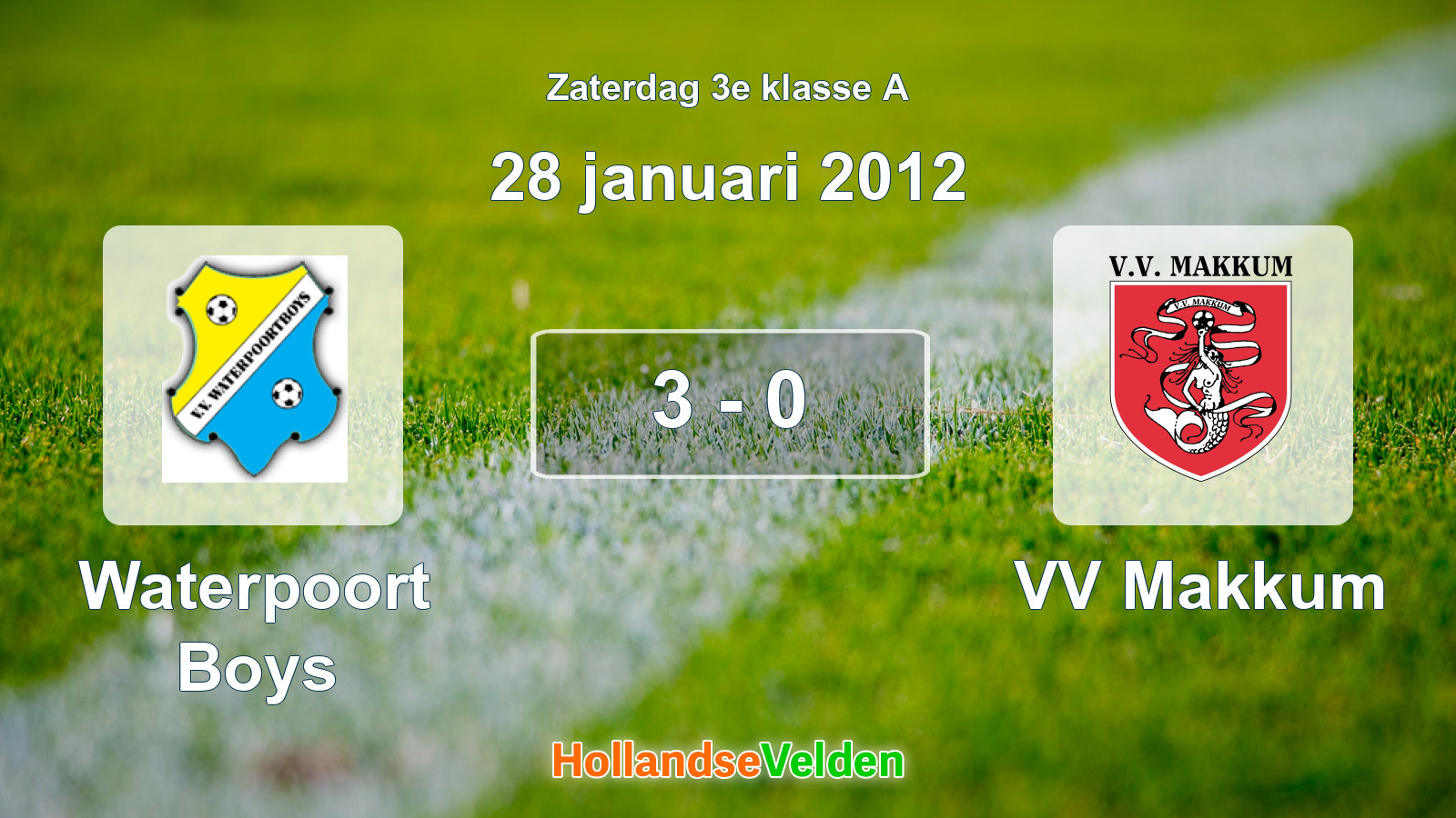 Gespeelde wedstrijd: Waterpoort Boys - VV Makkum 3 - 0 (28 januari 2012)