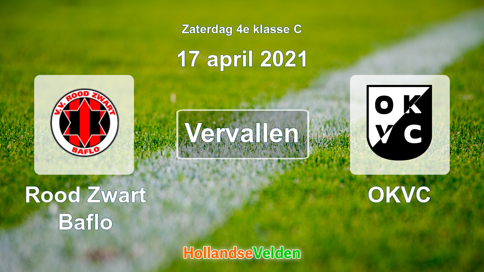 Geplande wedstrijd: Rood Zwart Baflo - OKVC (17 april 2021)