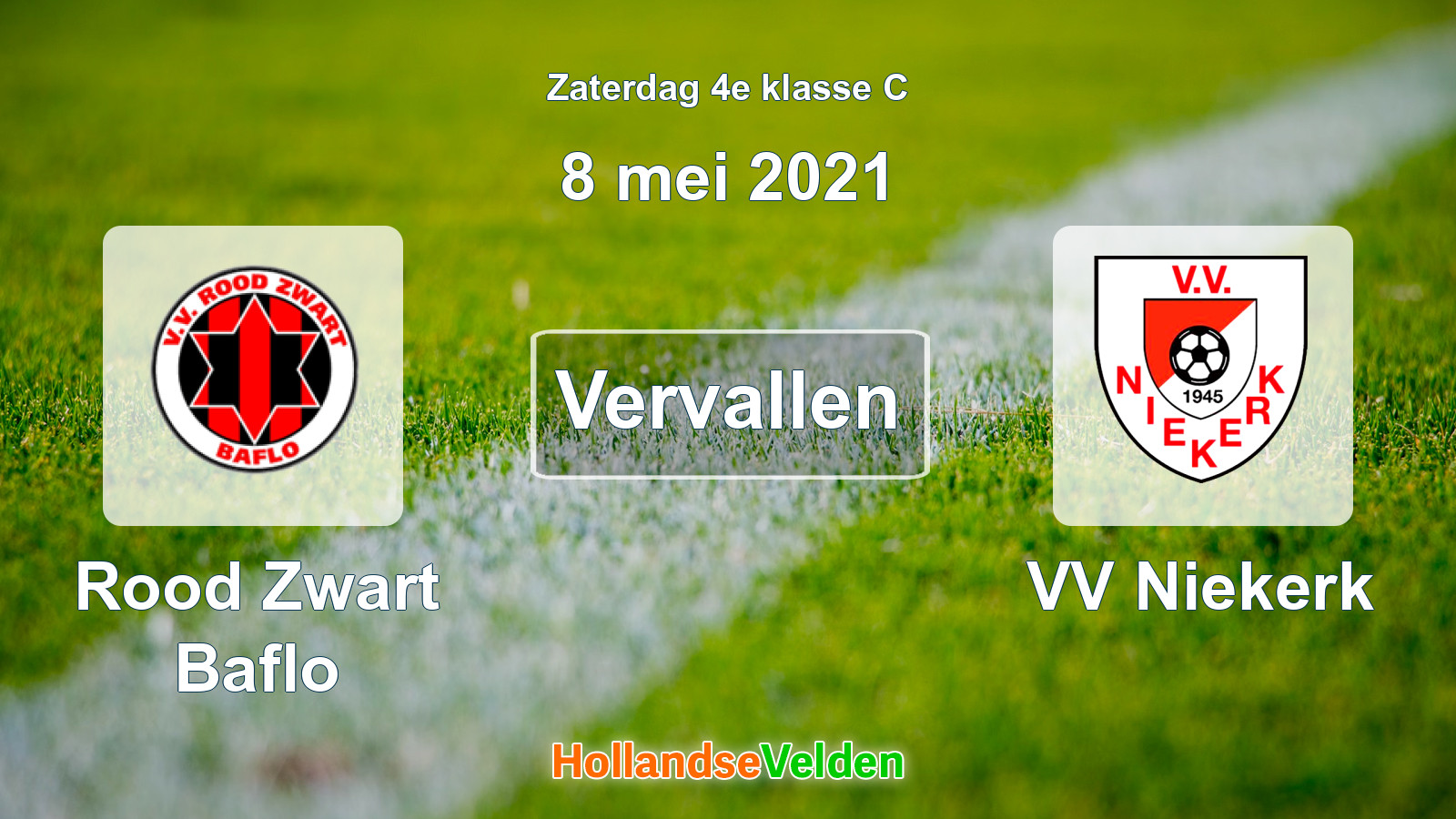 Geplande wedstrijd: Rood Zwart Baflo - VV Niekerk (8 mei 2021)
