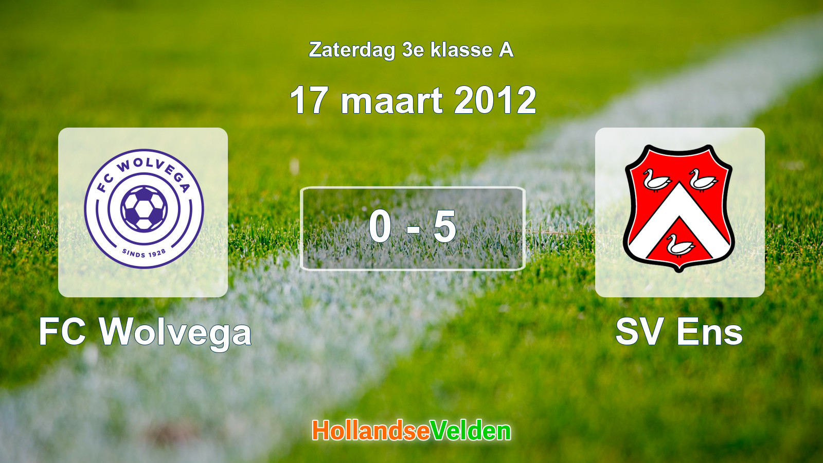 Gespeelde wedstrijd: FC Wolvega - SV Ens 0 - 5 (17 maart 2012)
