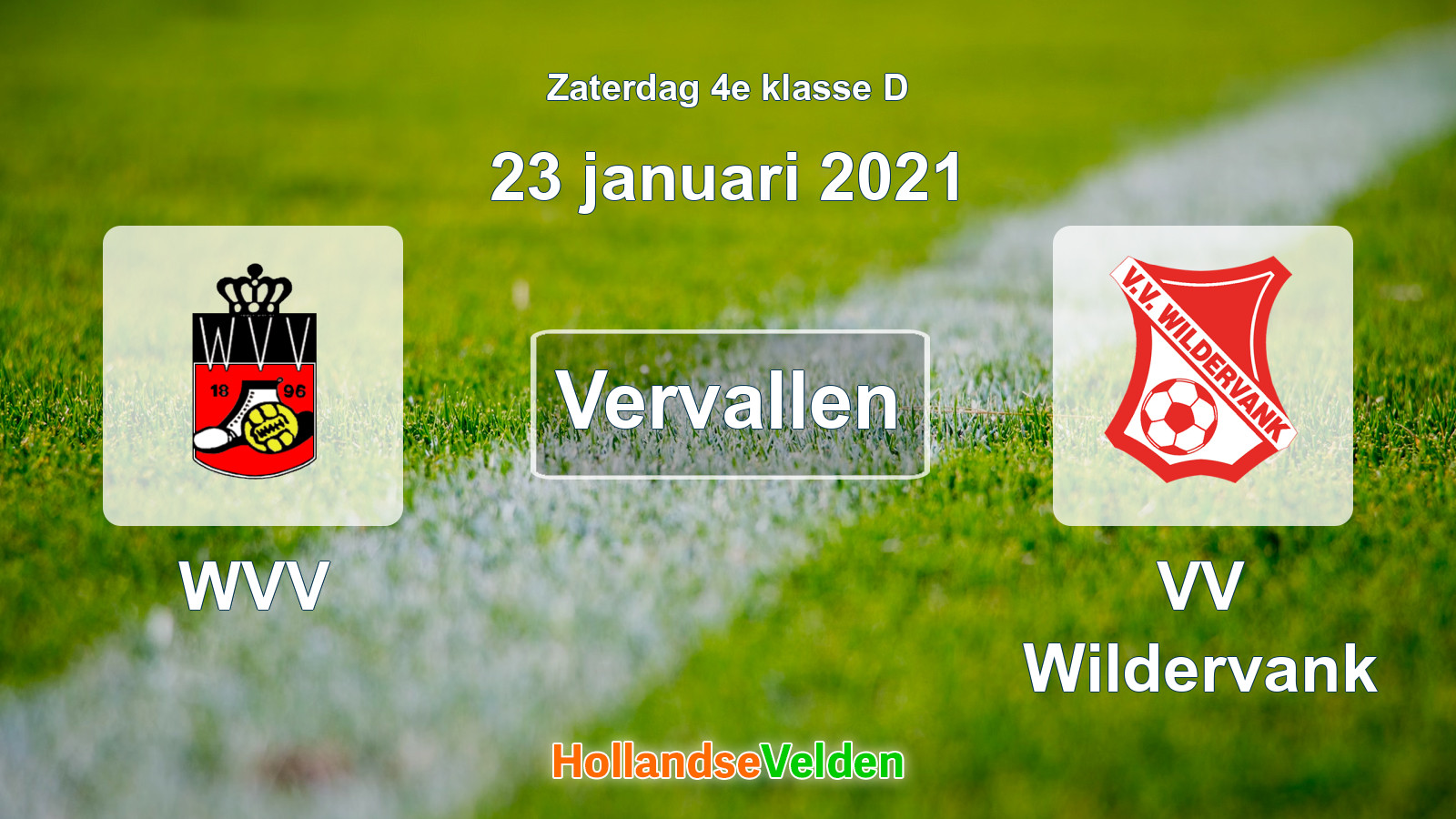 Geplande wedstrijd: WVV - VV Wildervank (23 januari 2021)